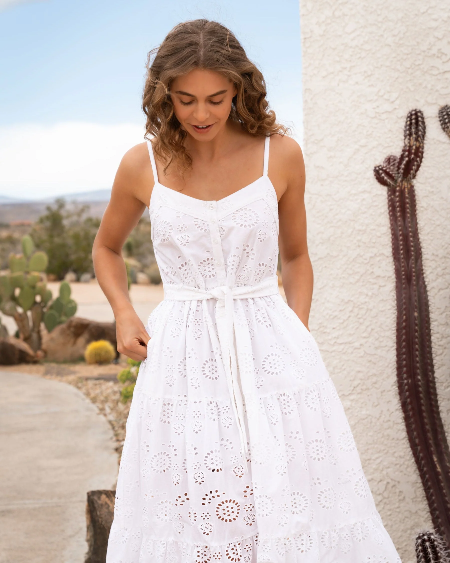 Addyson Dress In Fresh White Eyelet - Image 4