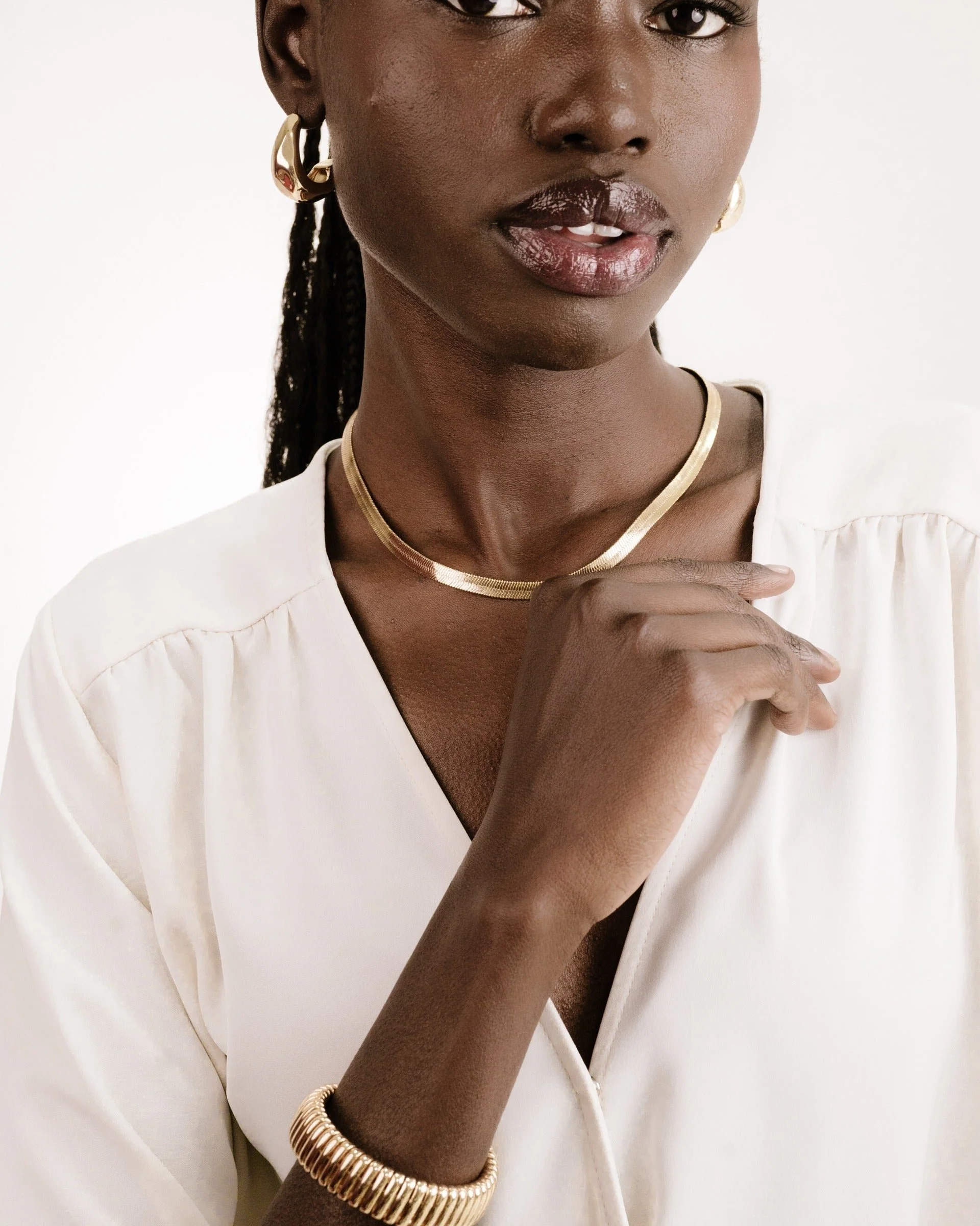 Brooklyn Flat Herringbone Chain Necklace - Image 6