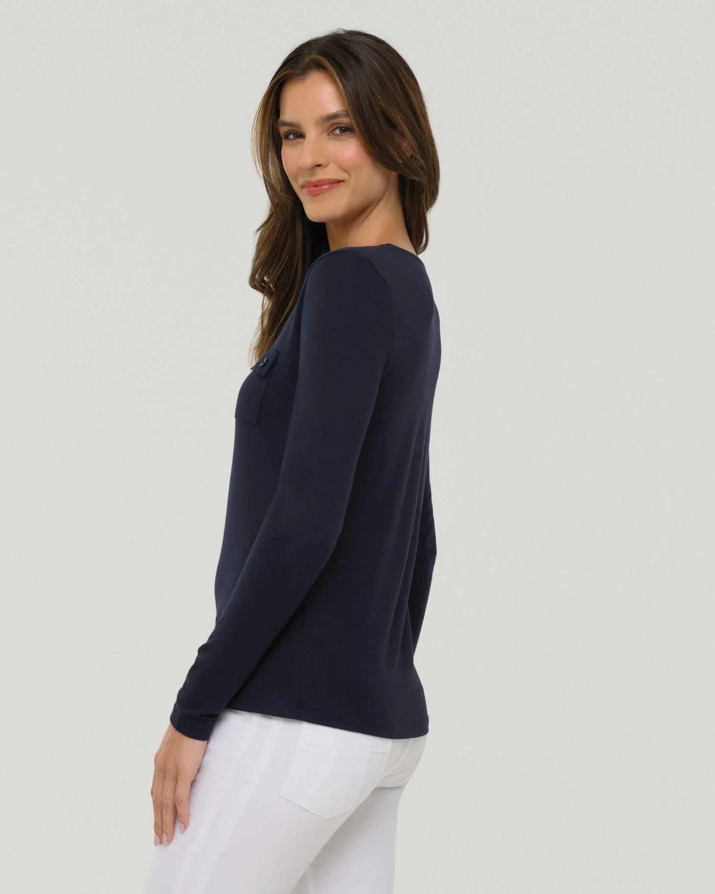 Calista Roll up Henley Top - Image 4