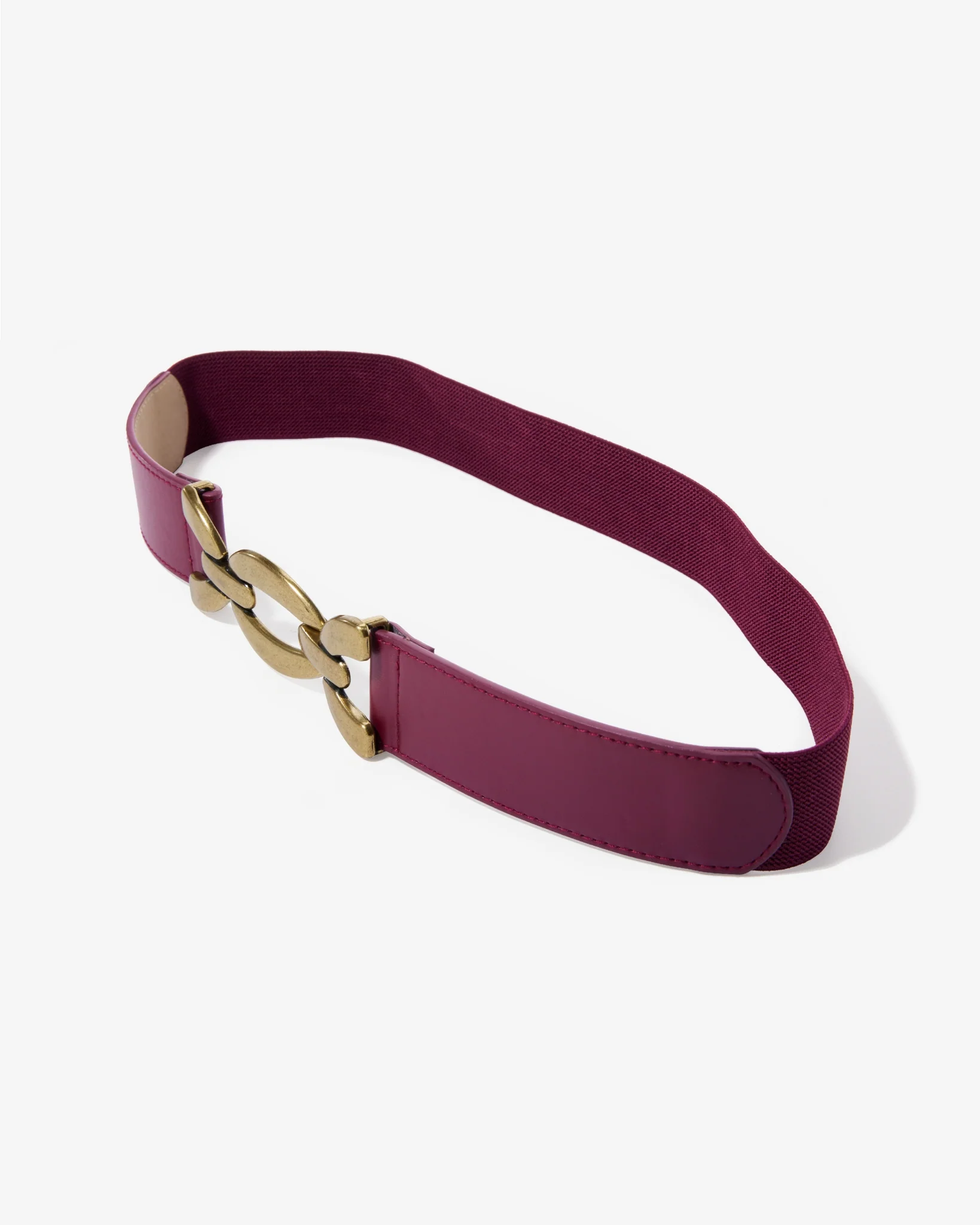 Chain Link Elastic Waist Belt Wine