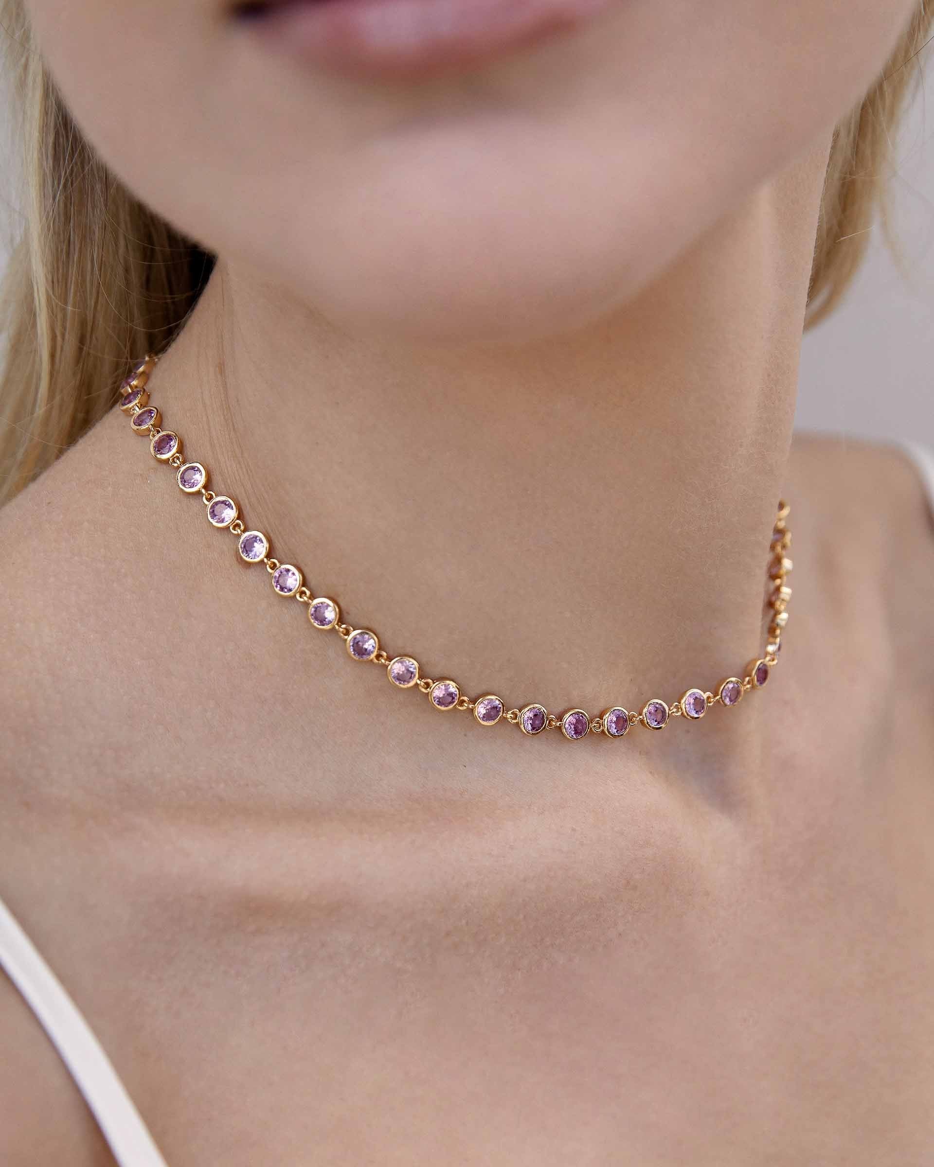 Crystal Disc and Link Necklace - Image 11