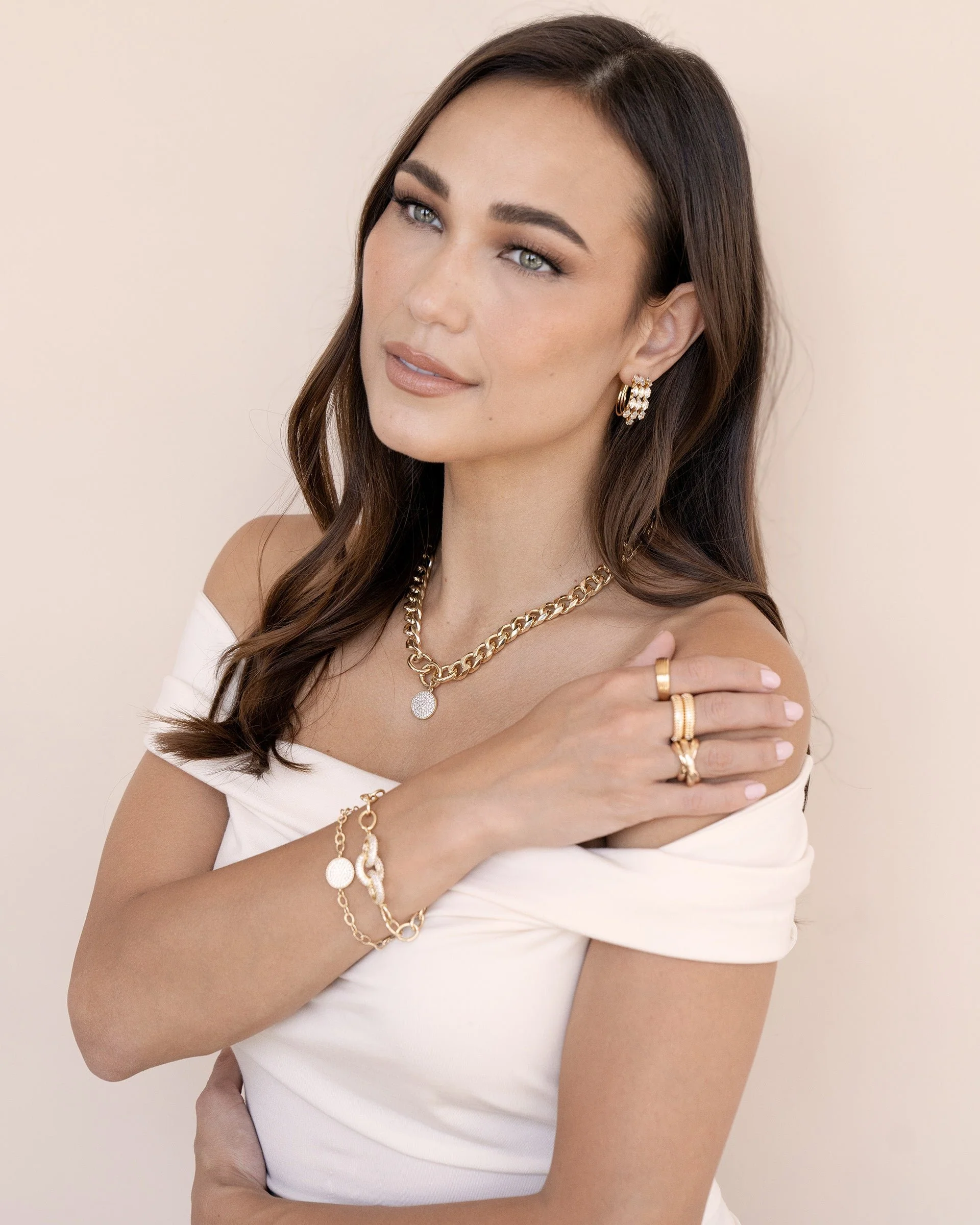 Crystal Disc Charm and Chain Necklace - Image 5