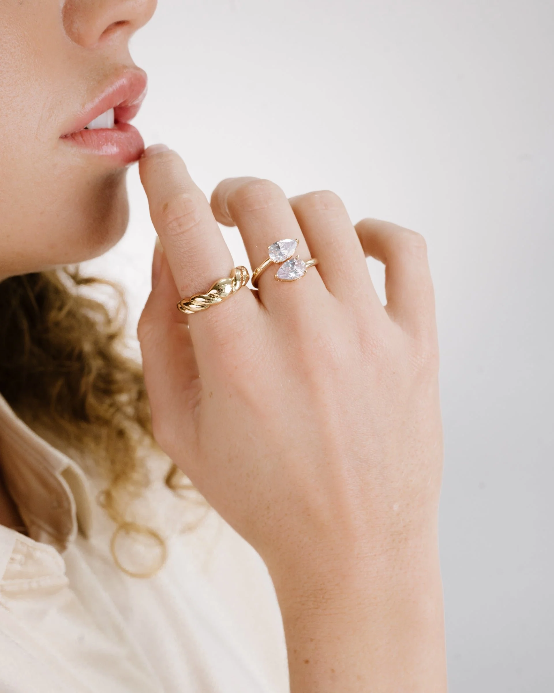 Crystal Teardrop Wrap Ring - Image 6