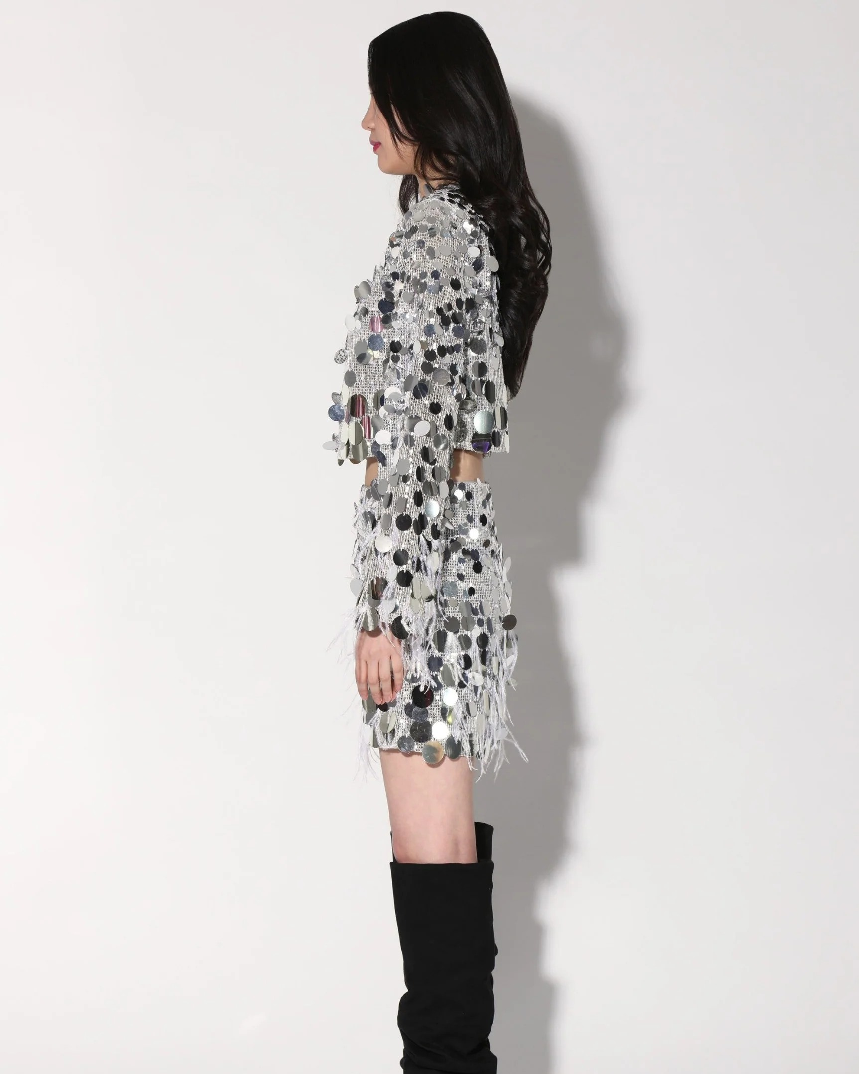 Darcy Skirt, Silver Starlet Sequin - Image 3