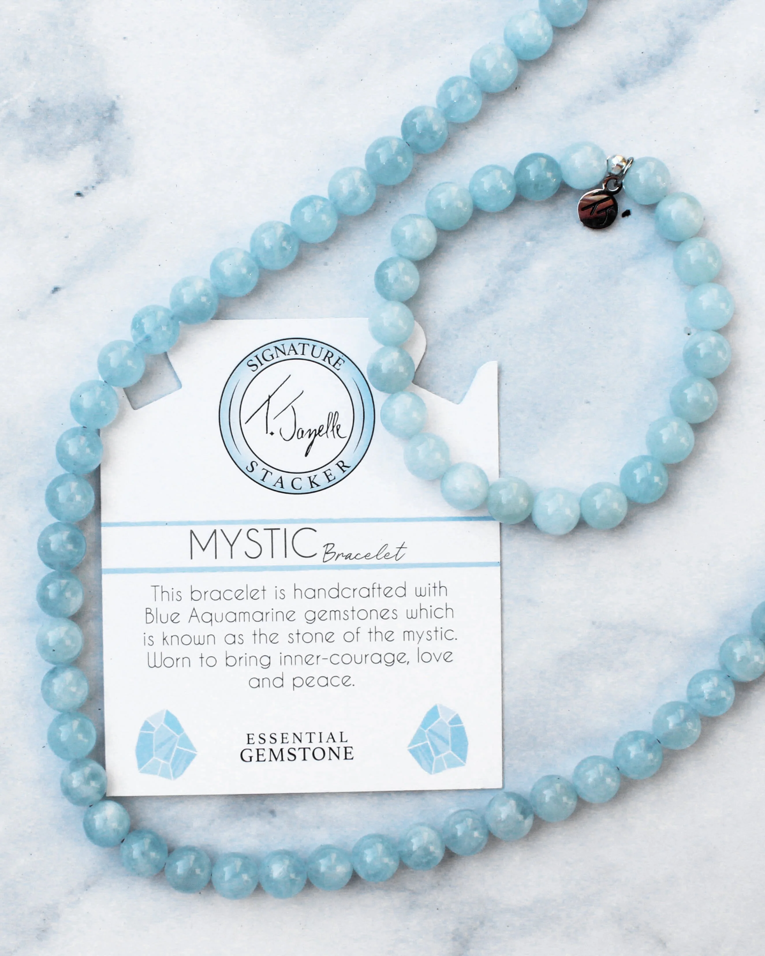 Defining Bracelet- Mystic Bracelet with Blue Aquamarine Gemstones - Image 4
