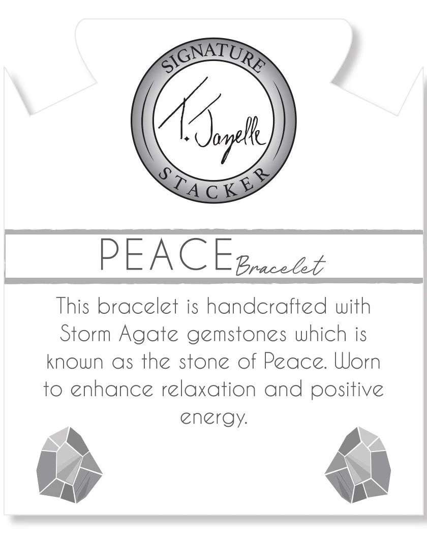Defining Bracelet- Peace Bracelet with Storm Agate Gemstones - Image 2
