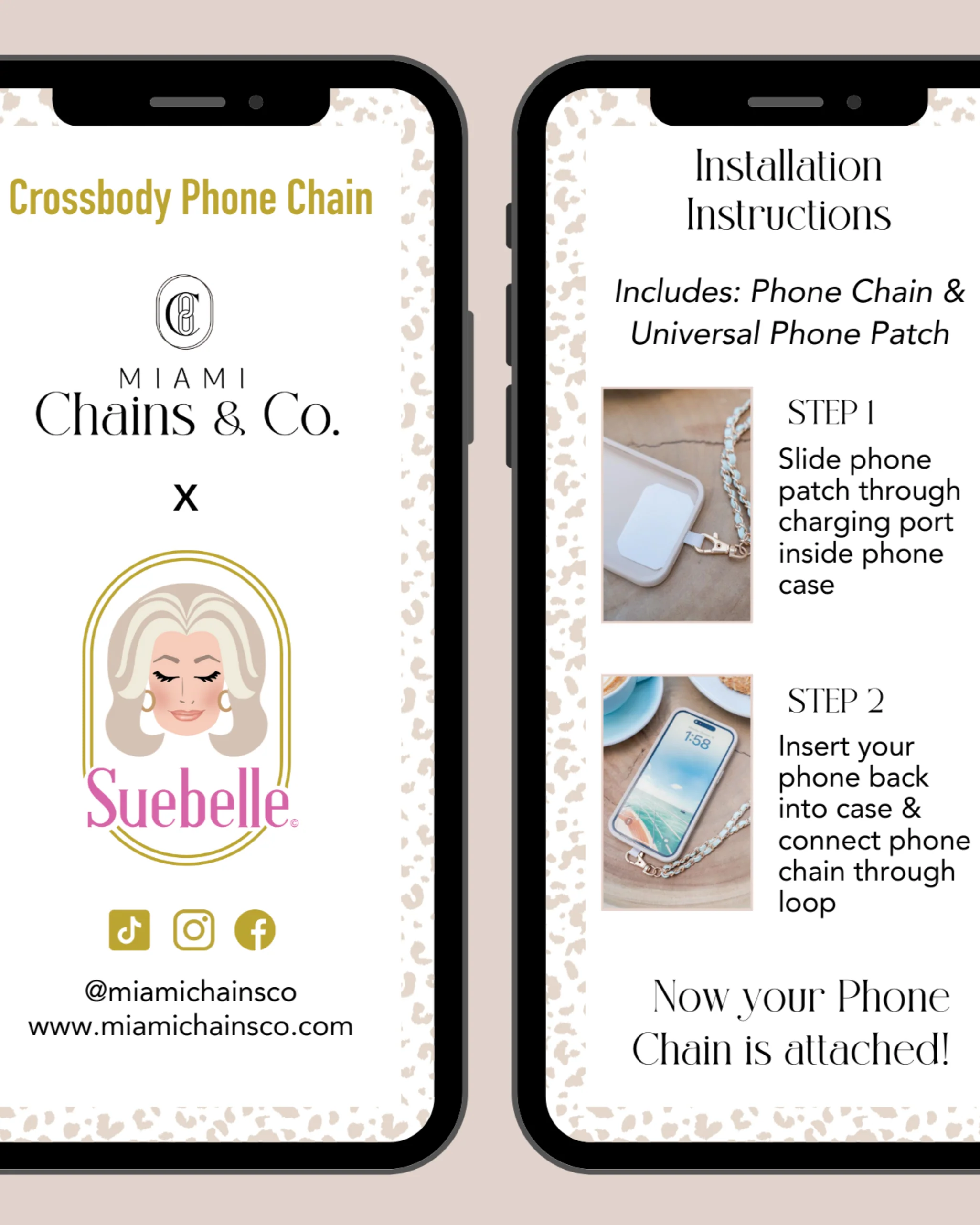 Denim Cheetah Crossbody Phone Chain - Image 5