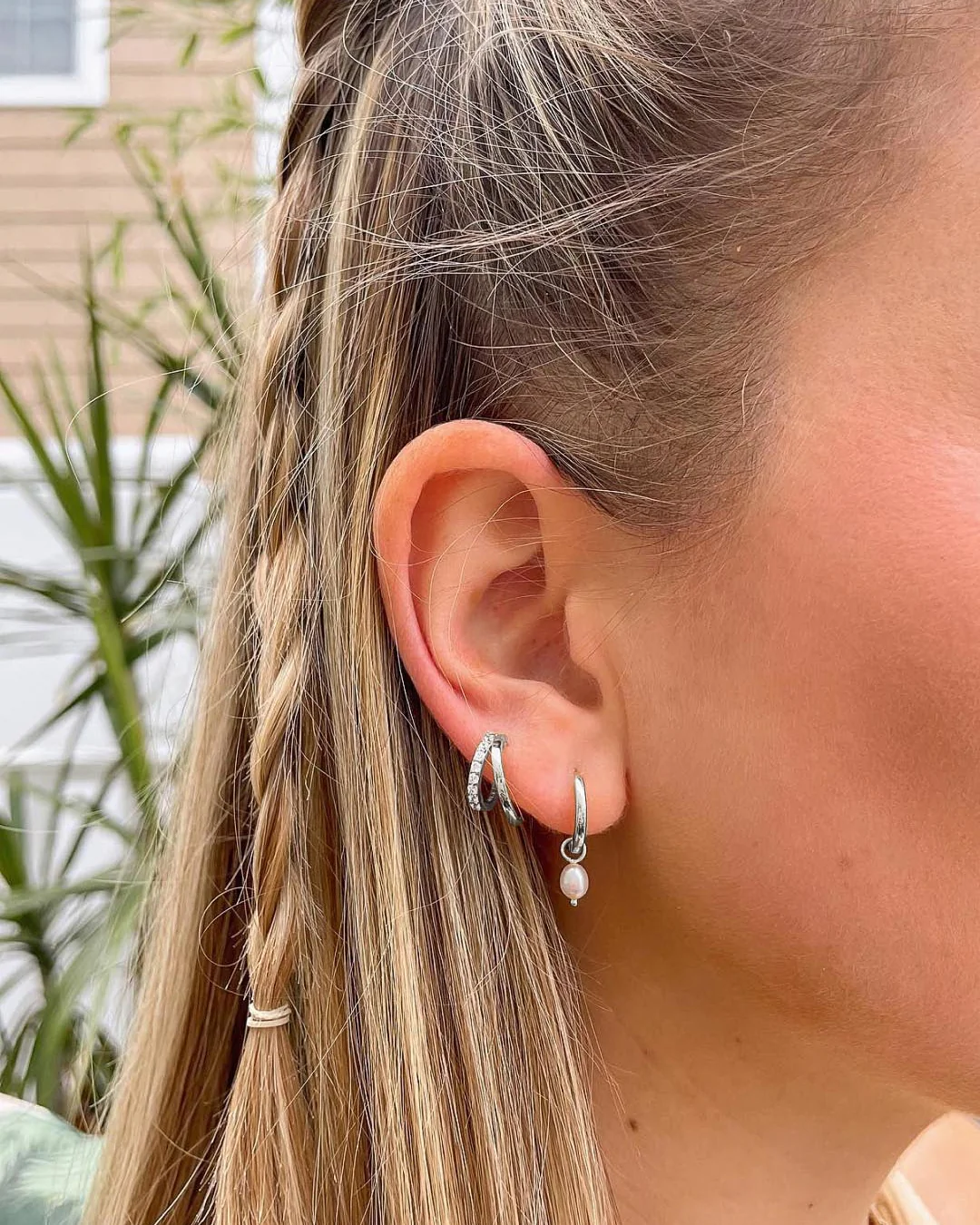 Double Hoop Earrings - Toda Silver - Image 5