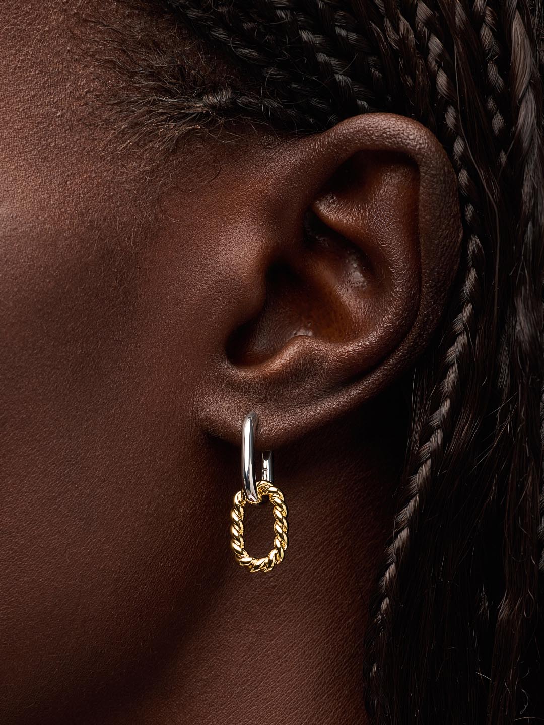 Drop Earrings - Ash Double Mini Two Tone - Image 3