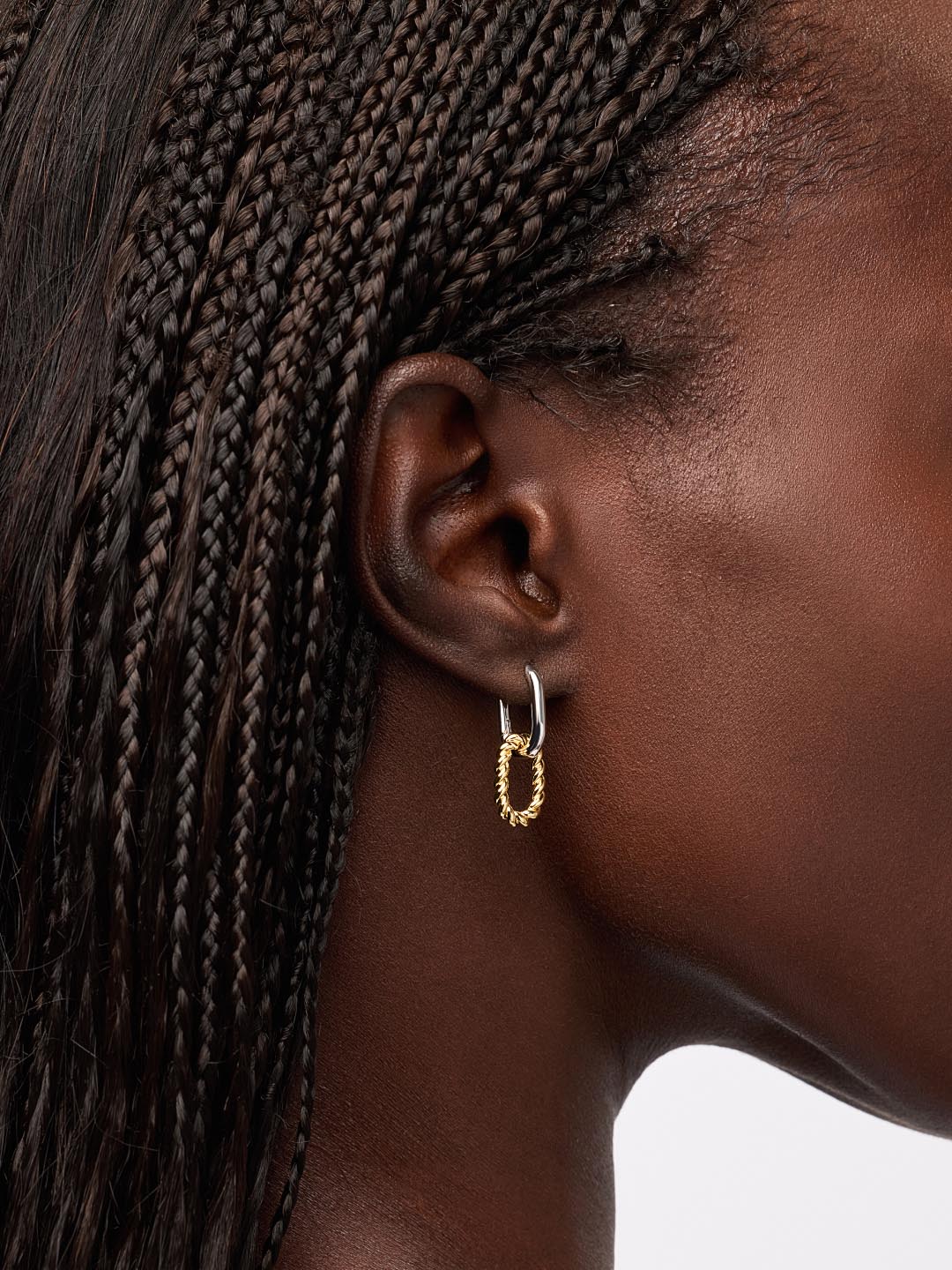 Drop Earrings - Ash Double Mini Two Tone - Image 4