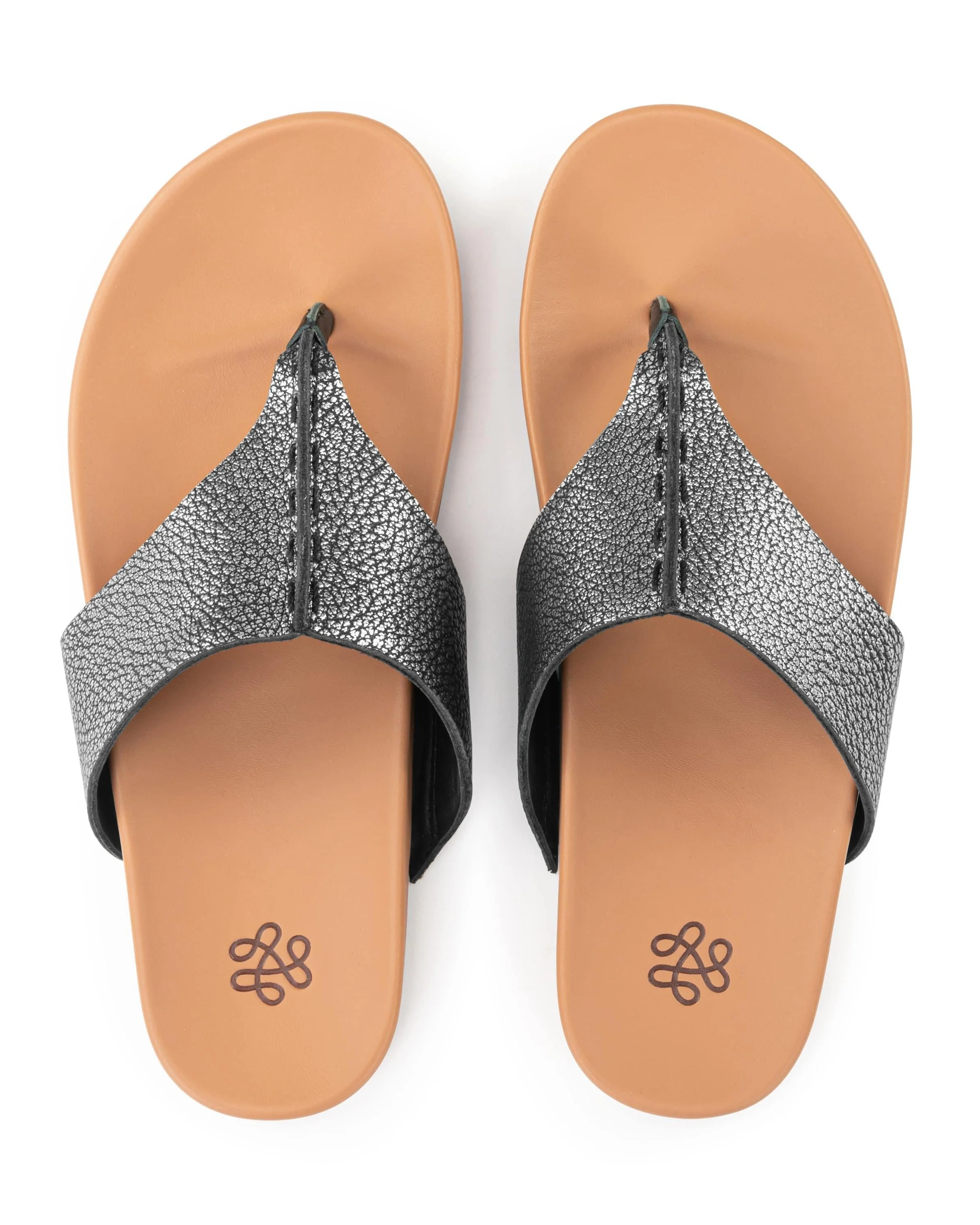 Everly Sandal - Leather - Dark Silver