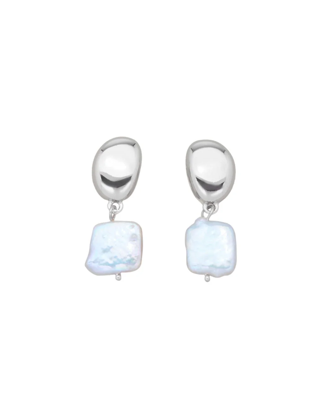 FRESHWATER PEARL PINA EARRINGS SILVER