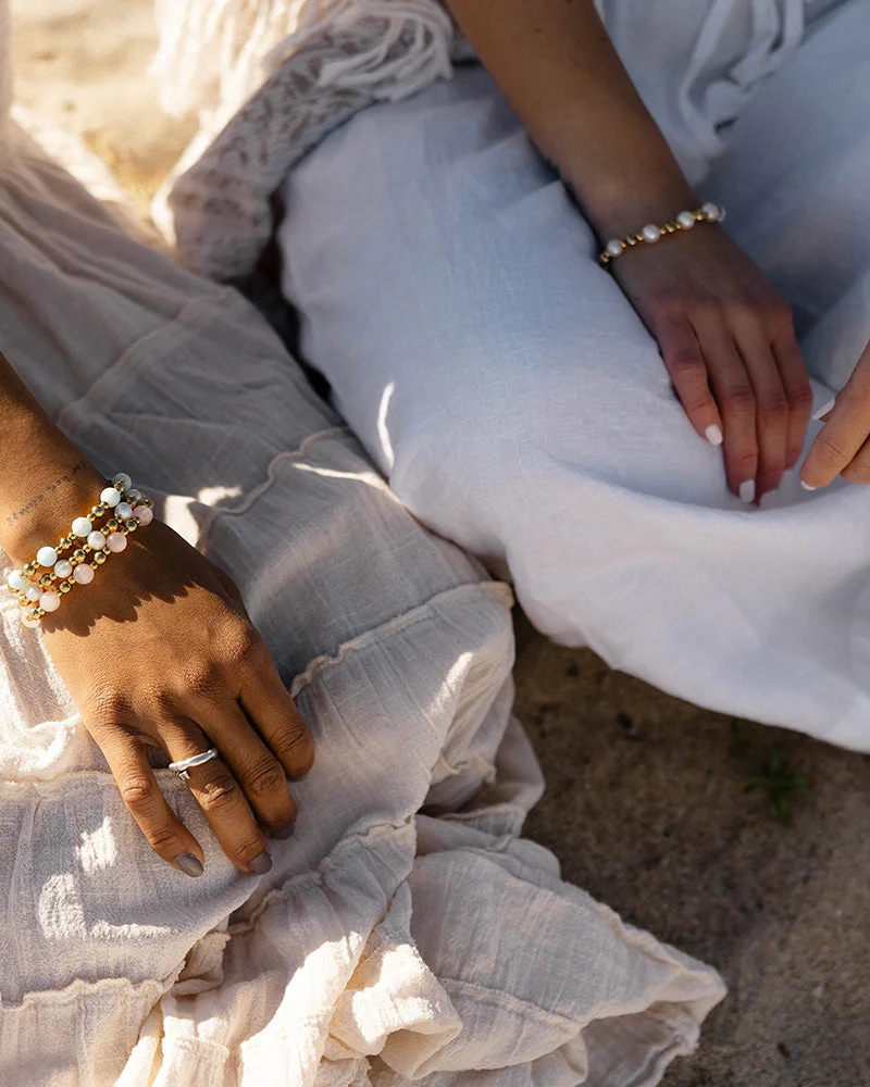 Gold Day by Day Collection- Hemimorphite Gemstone Bracelet - Image 4