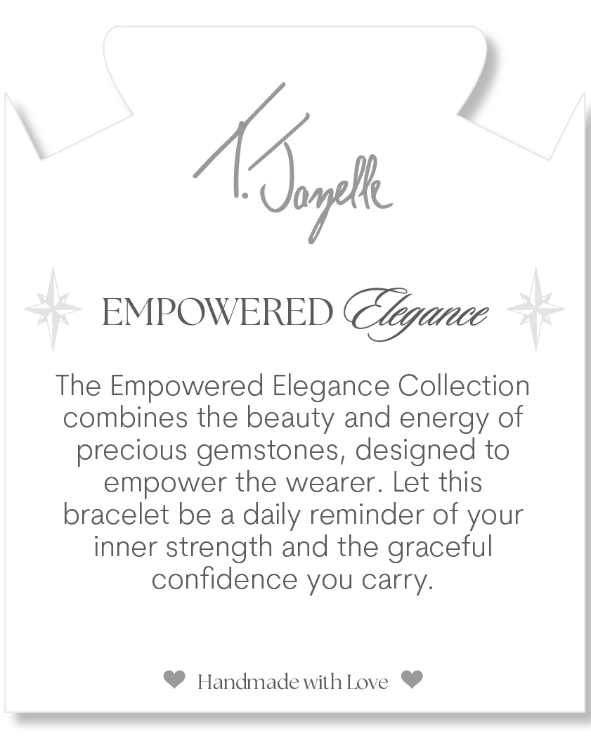 Gold Empowered Elegance Collection- Mountain Blue Jade Gemstone Bracelet - Image 2