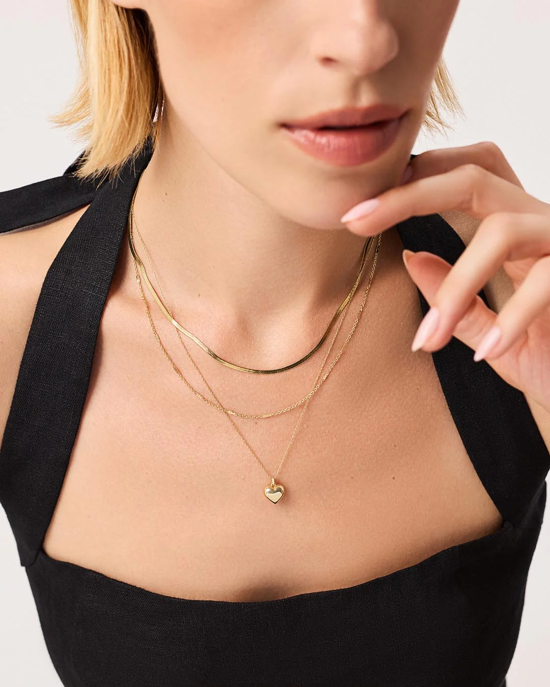 Gold Heart Necklace - Lev Small - Image 2