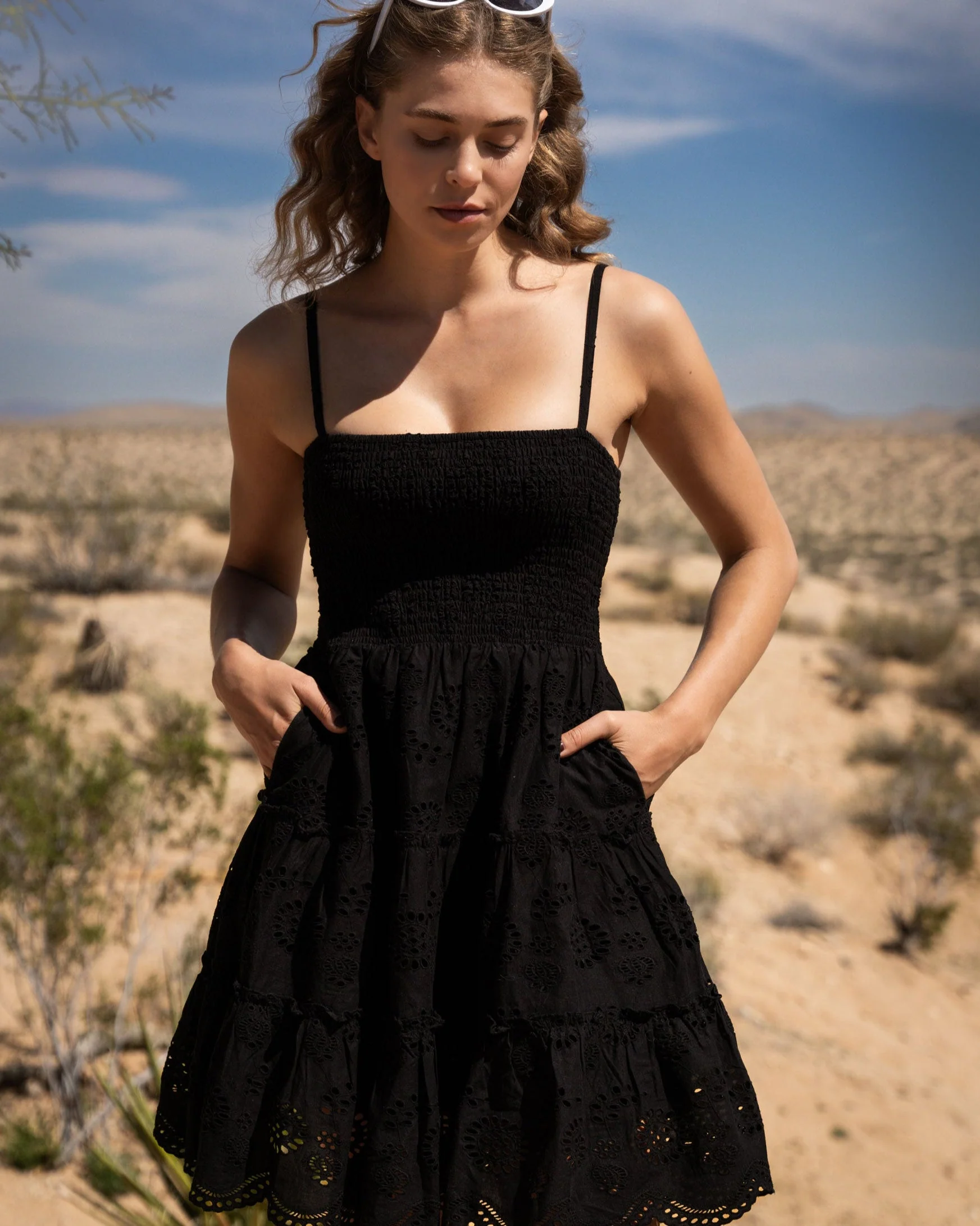 Hannah Dress In Black Eyelet - Image 2