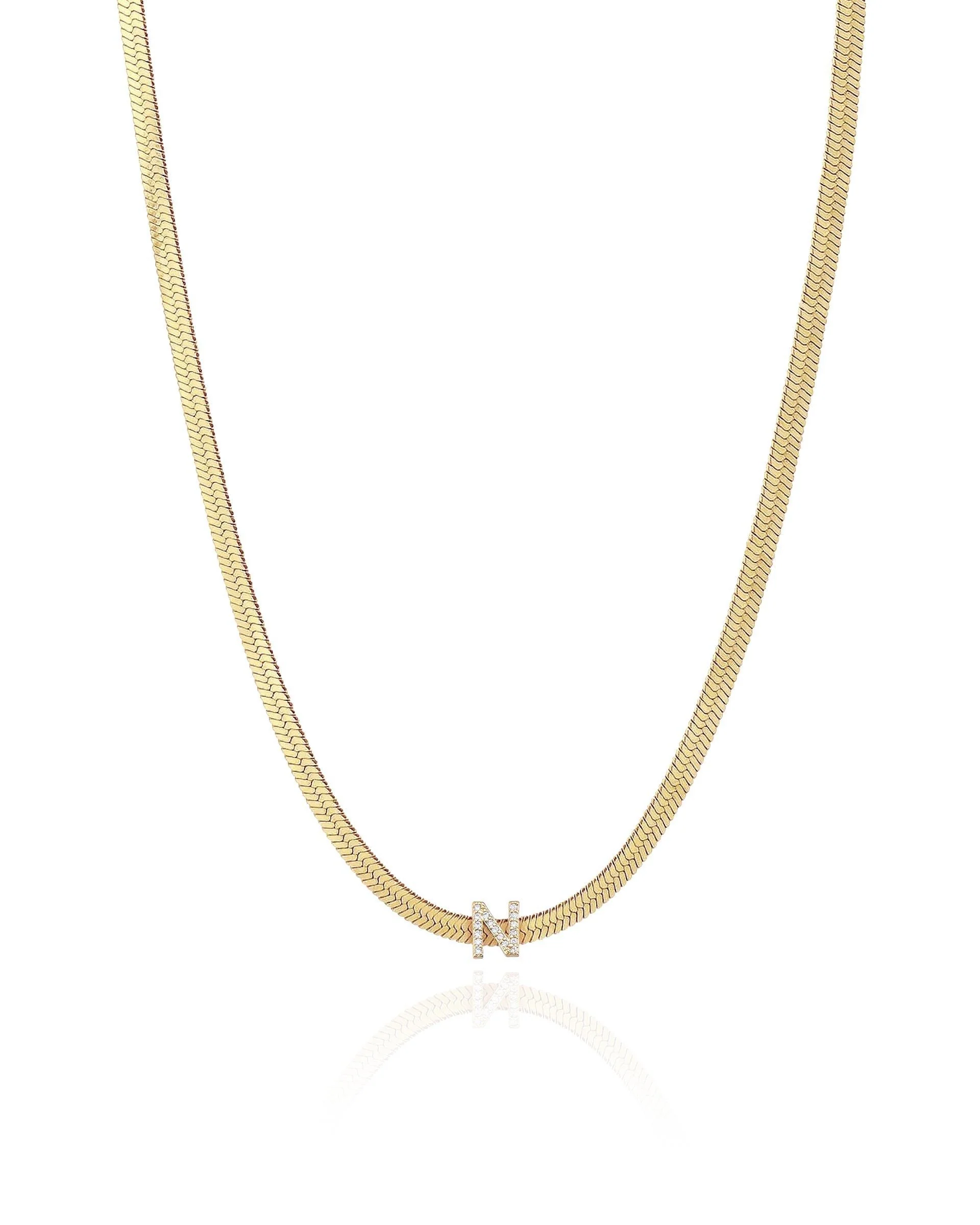 Initial Herringbone Necklace - Image 19