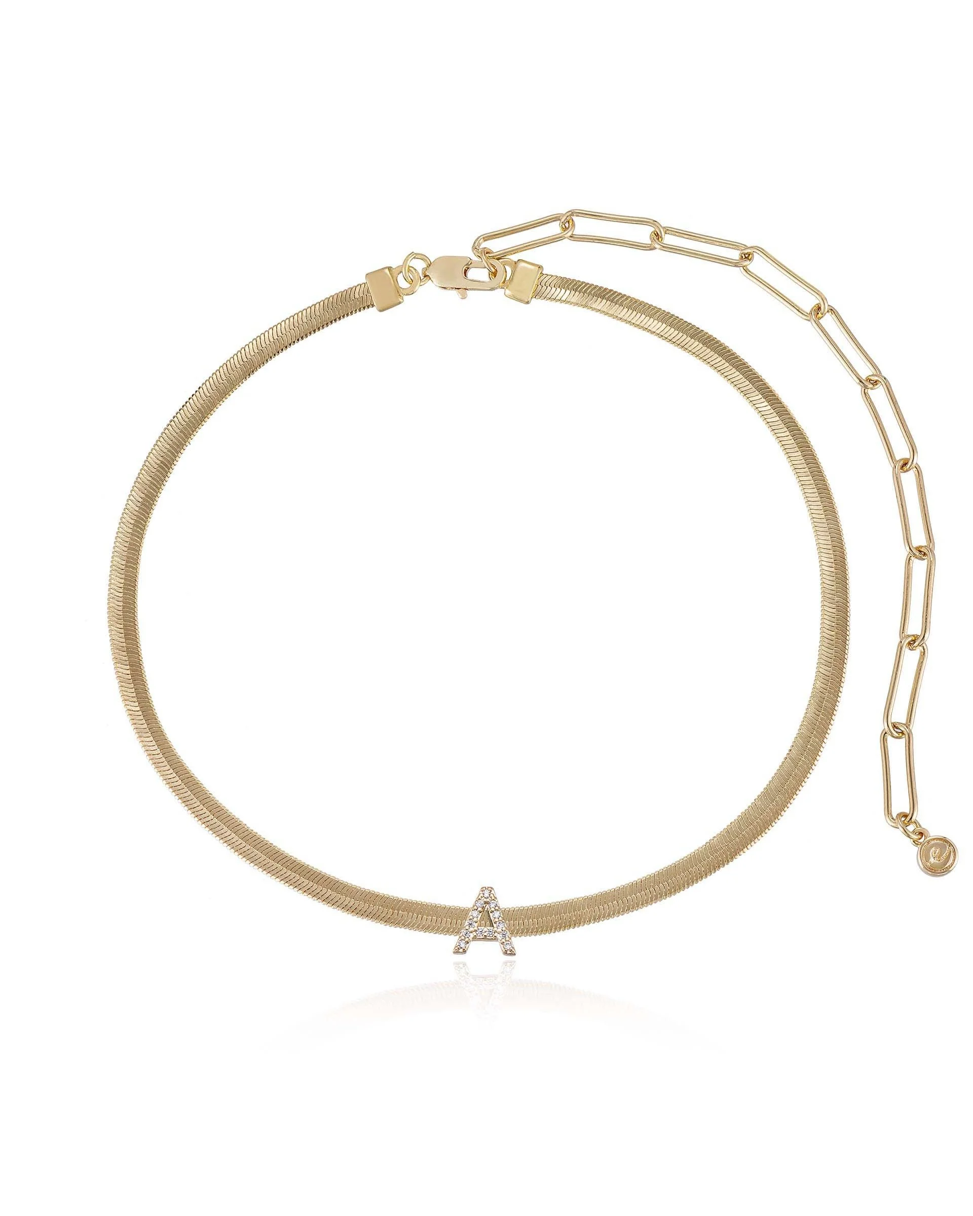 Initial Herringbone Necklace - Image 3