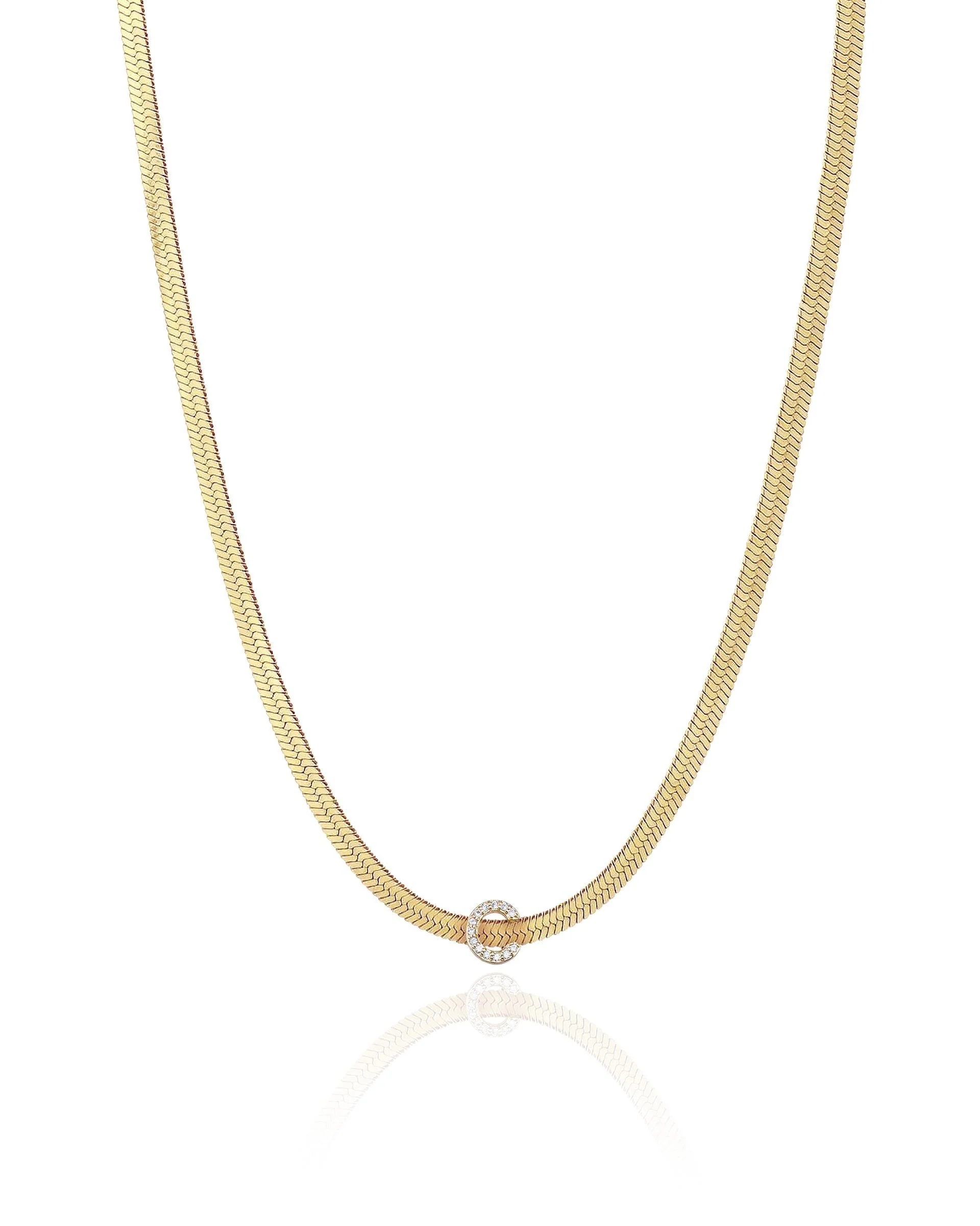 Initial Herringbone Necklace - Image 8