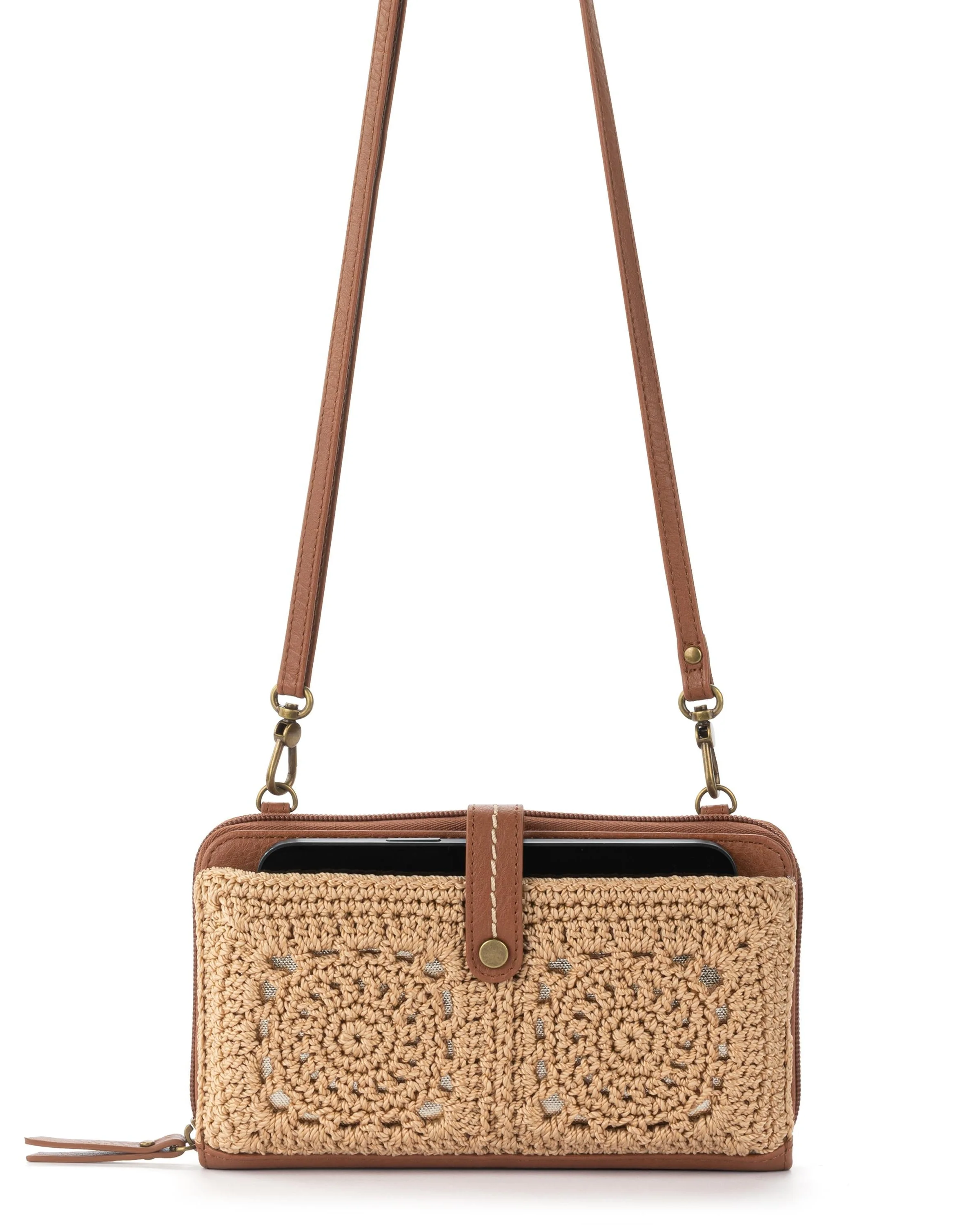 Iris Smartphone Wallet - Hand Crochet - Bamboo Medallion - Image 3