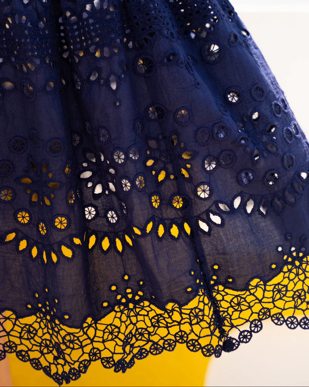 Jenni Skirt In Navy Calypso Eyelet - Image 7