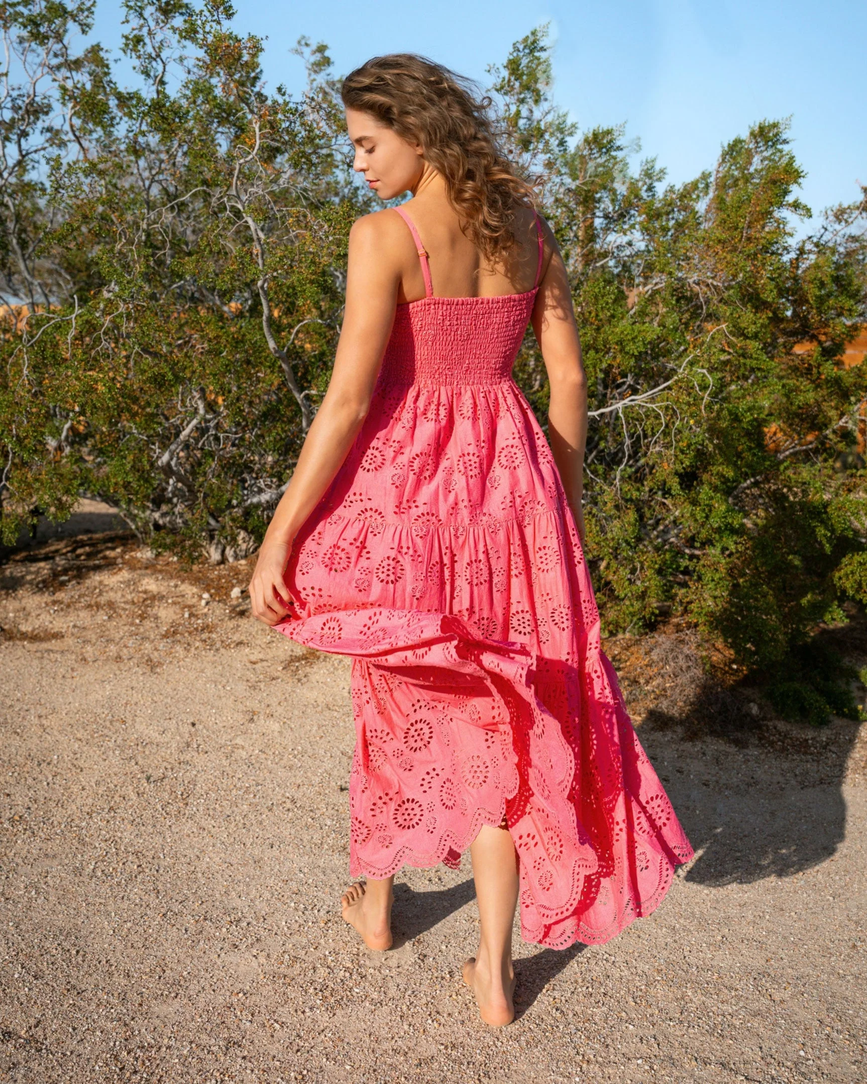 Jillian Dress In Hibiscus San Andrés Eyelet - Image 6
