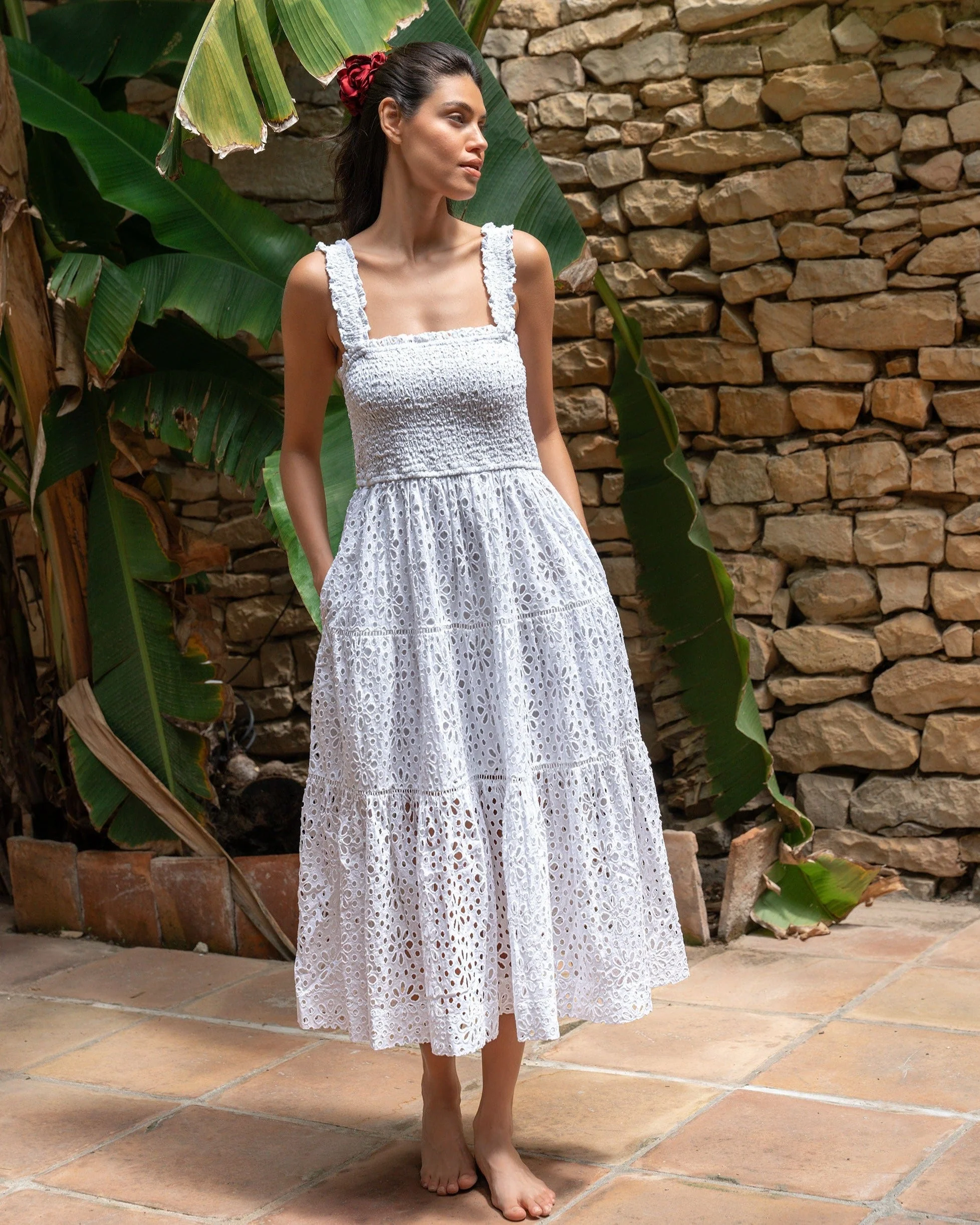 Kristen Dress Fresh White Seaside Eyelet - Image 3