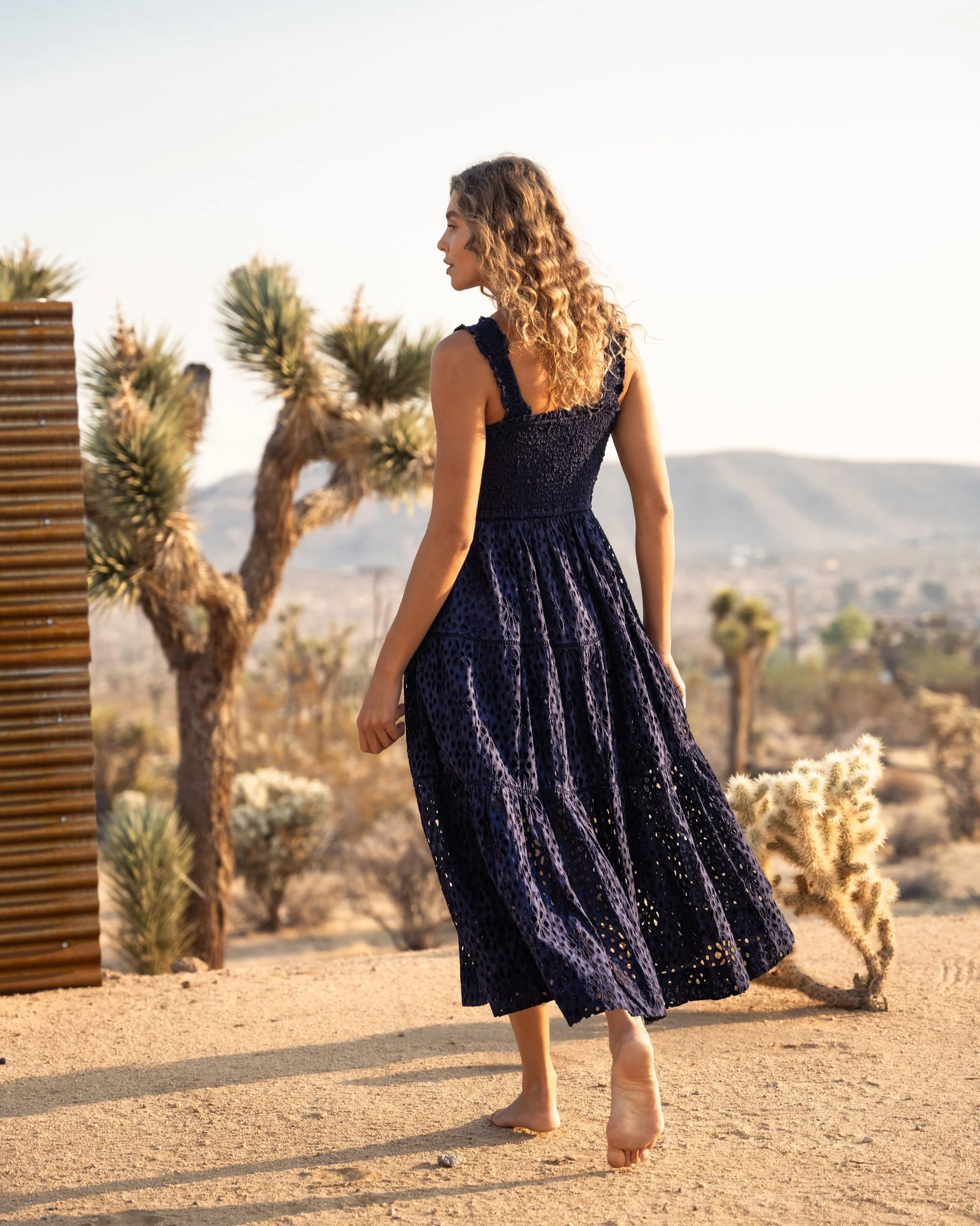 Kristen Dress Navy Seaside Eyelet - Image 5