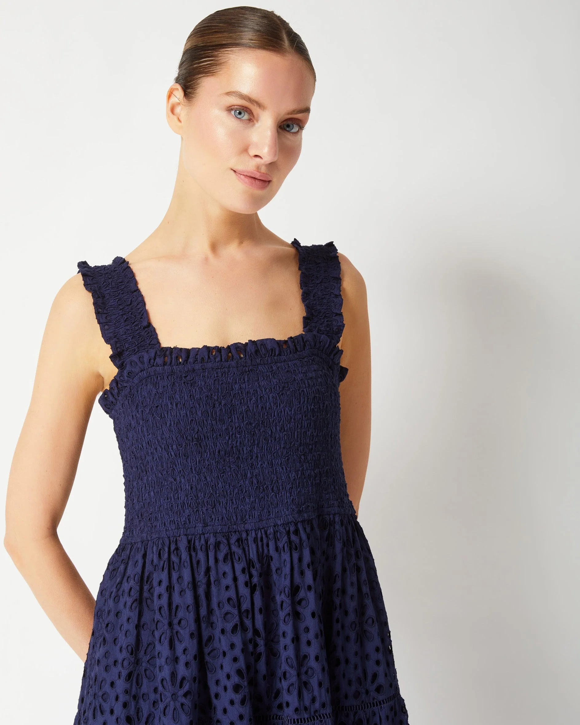 Kristen Dress Navy Seaside Eyelet - Image 8
