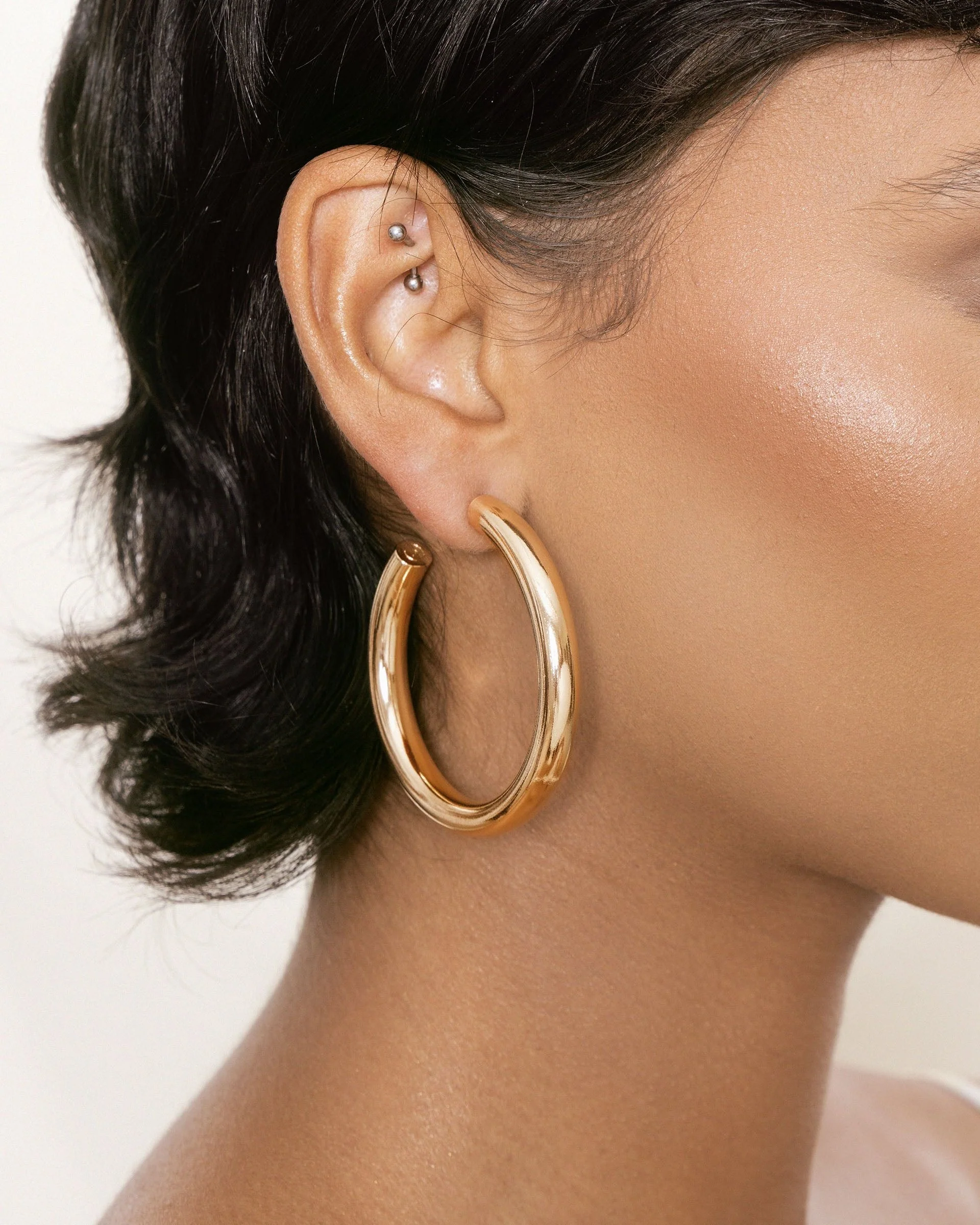 Large Thick Classic Hoops - Image 2