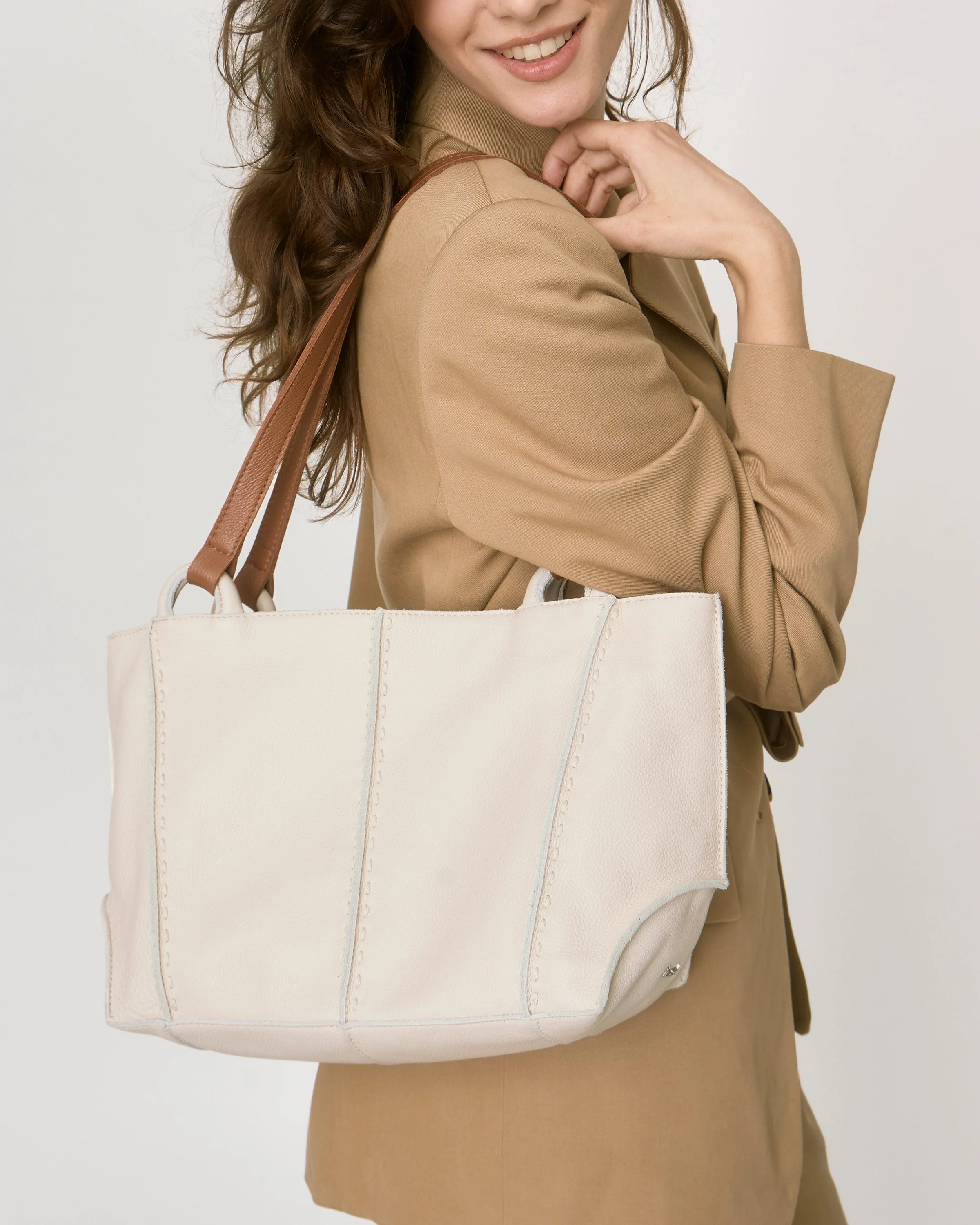 Los Feliz Satchel - Leather - Stone - Image 2