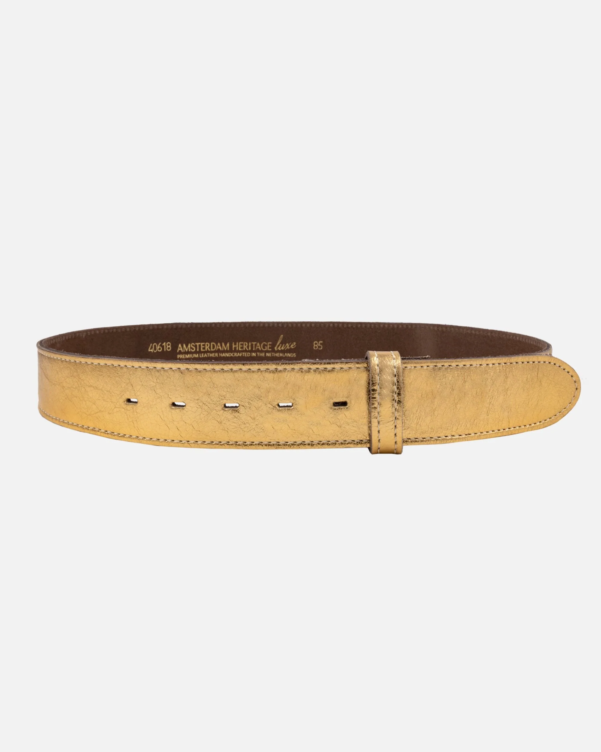 Marcella | Gold Metallic Leather Belt Strap - Image 3