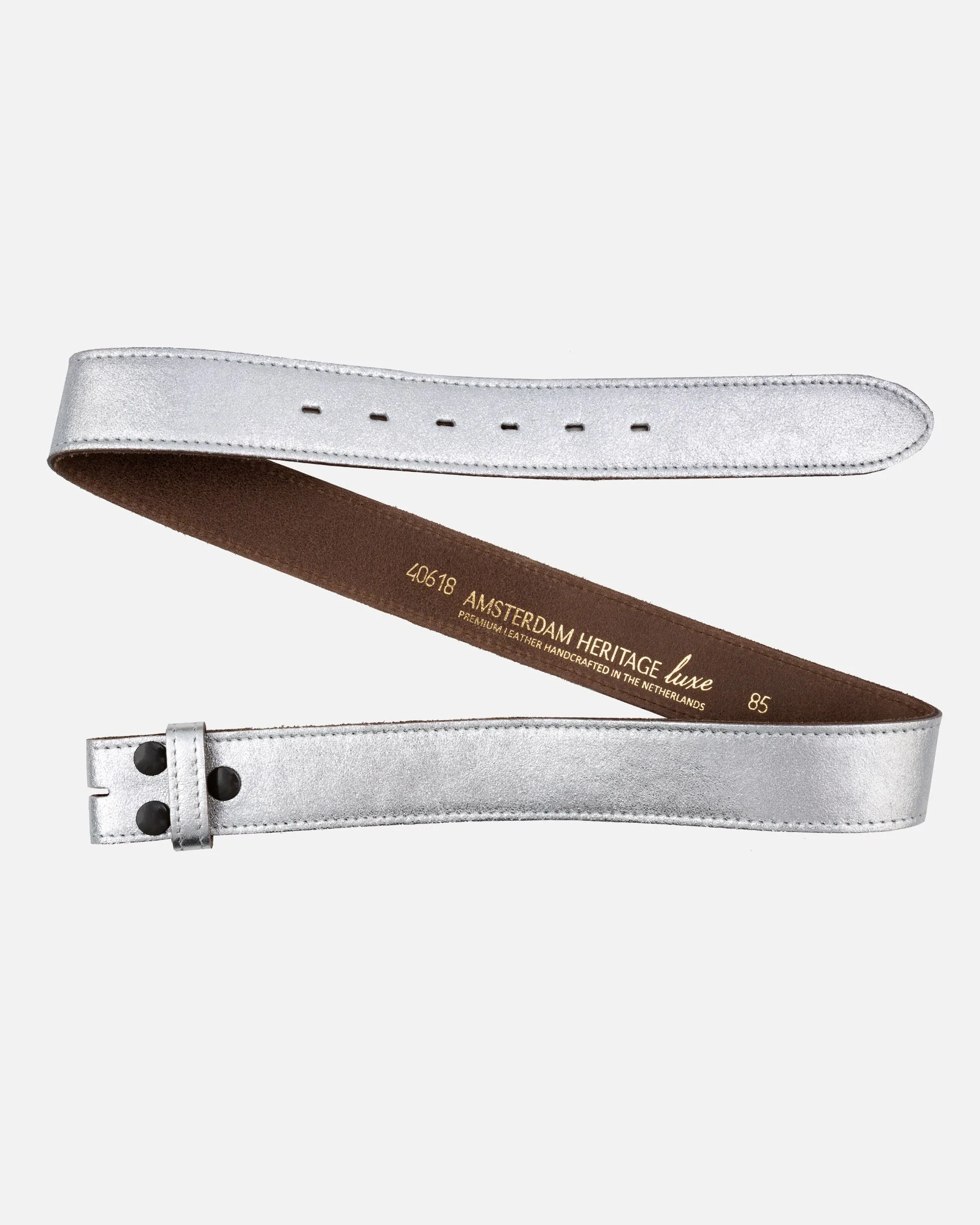 Marcella | Silver Metallic Leather Belt Strap - Image 6