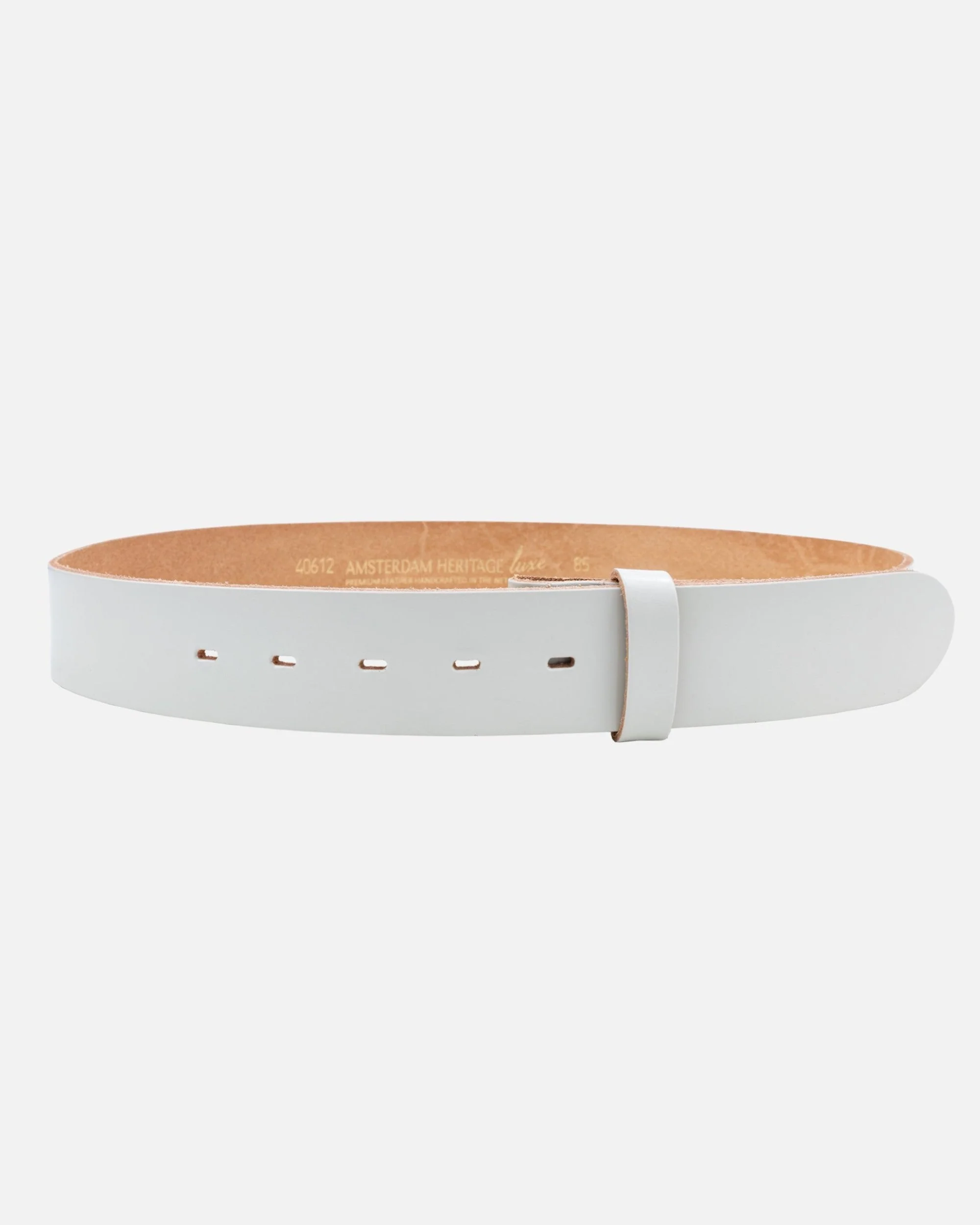 Mia | White Smooth Leather Belt Strap - Image 3