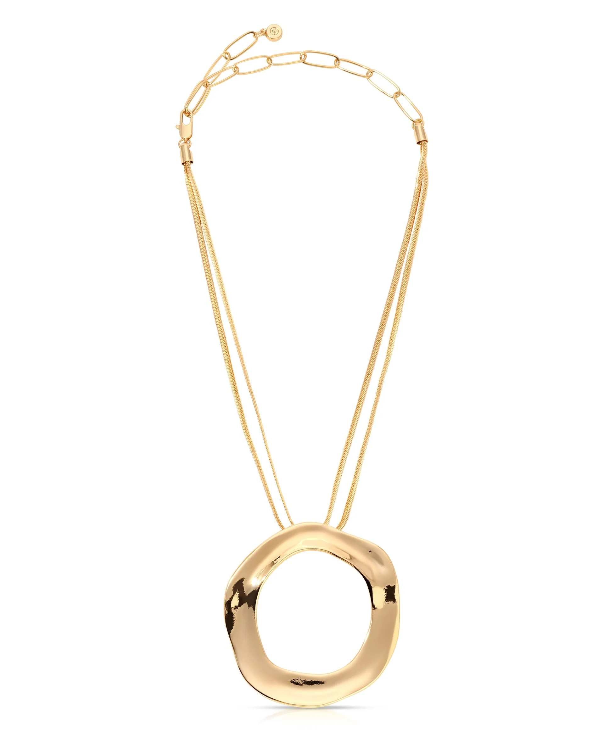 Open Circle Pavè Necklace - Image 5