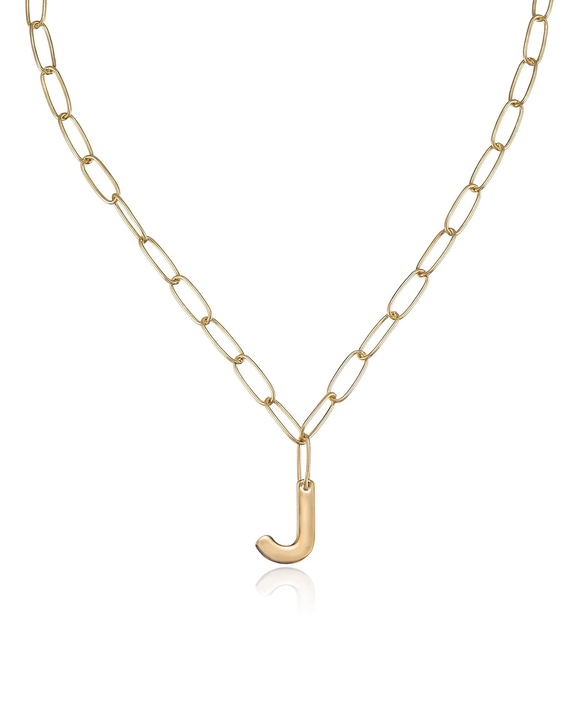 Paperclip Link Initial Necklace - Image 17