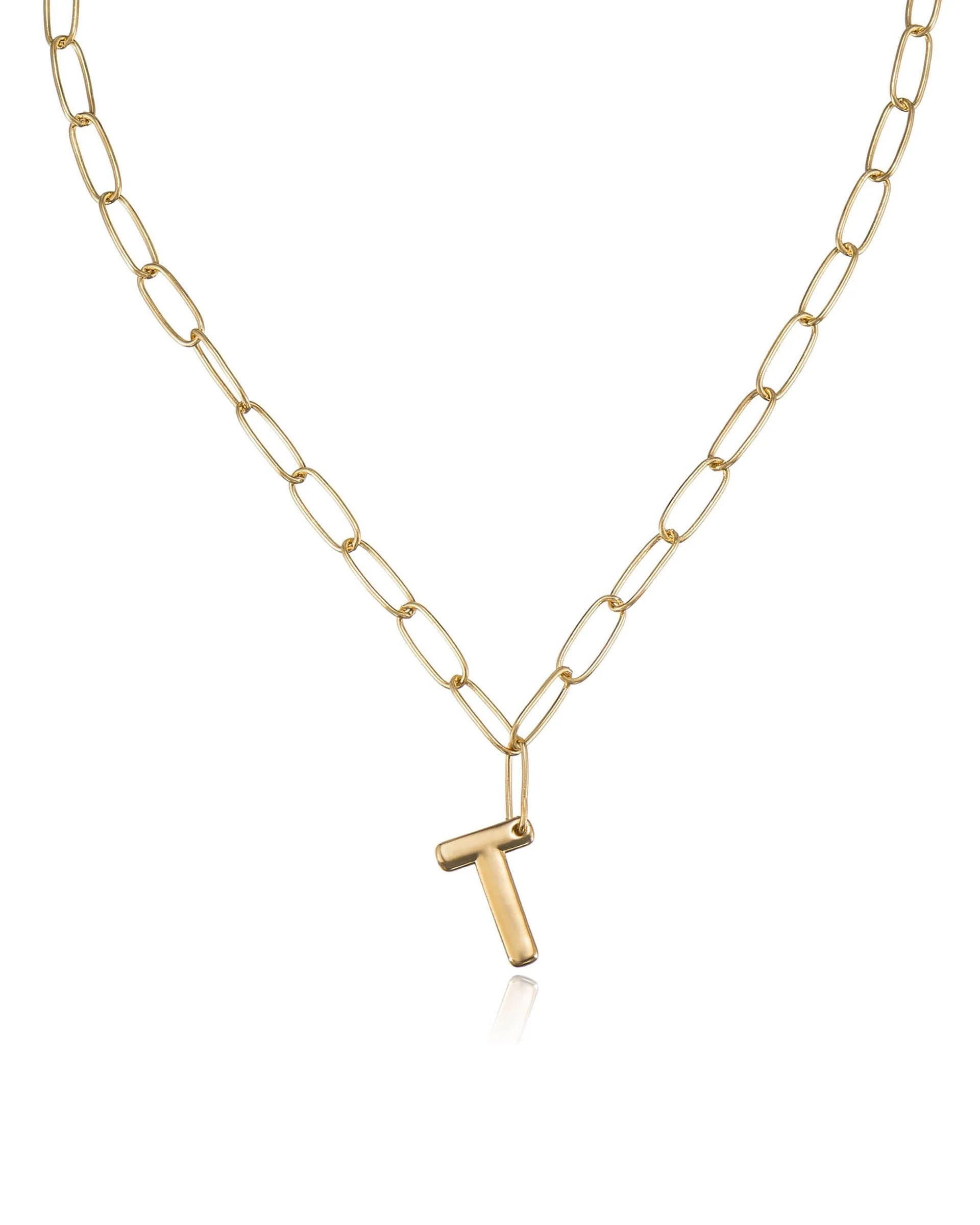 Paperclip Link Initial Necklace - Image 26