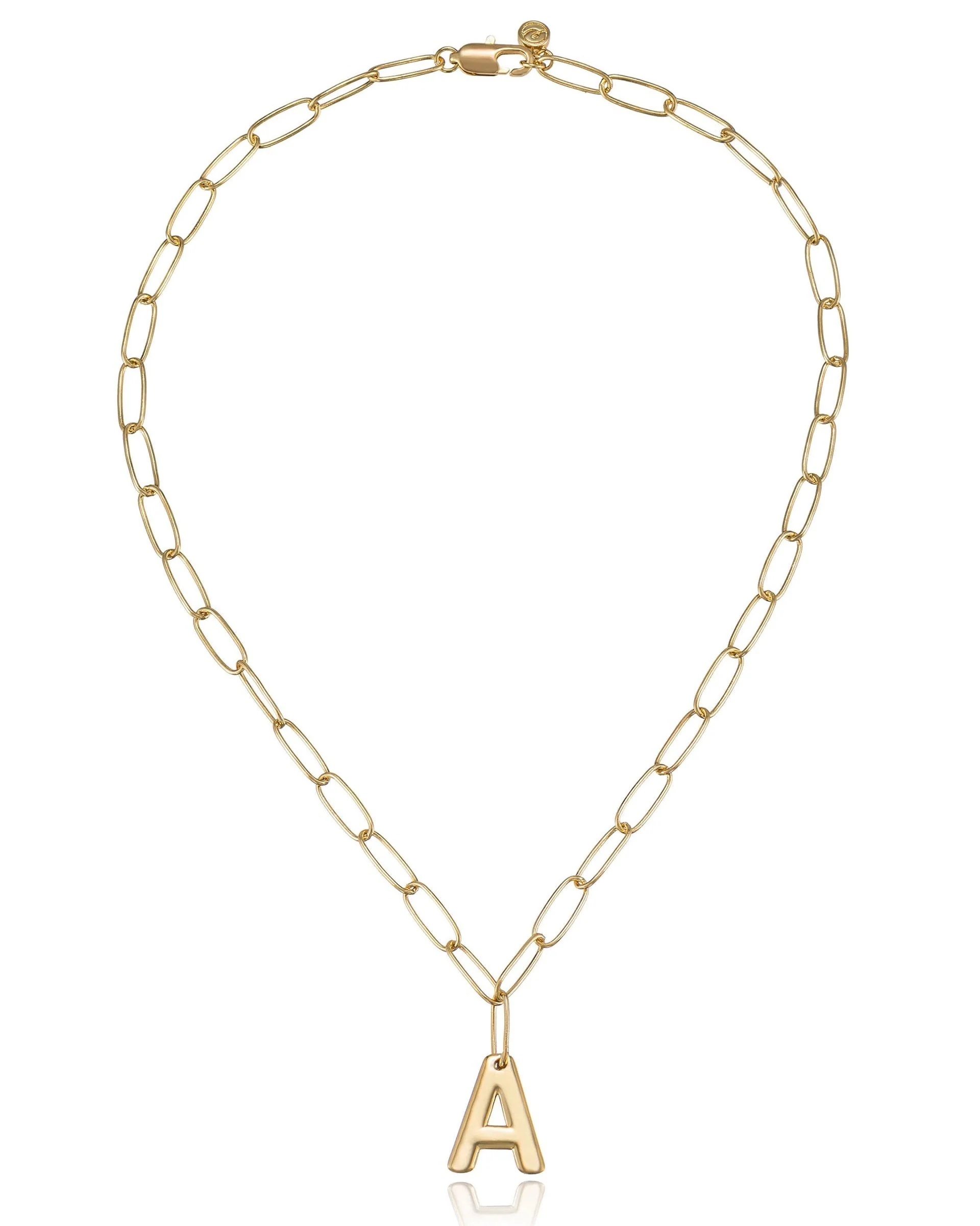 Paperclip Link Initial Necklace - Image 3