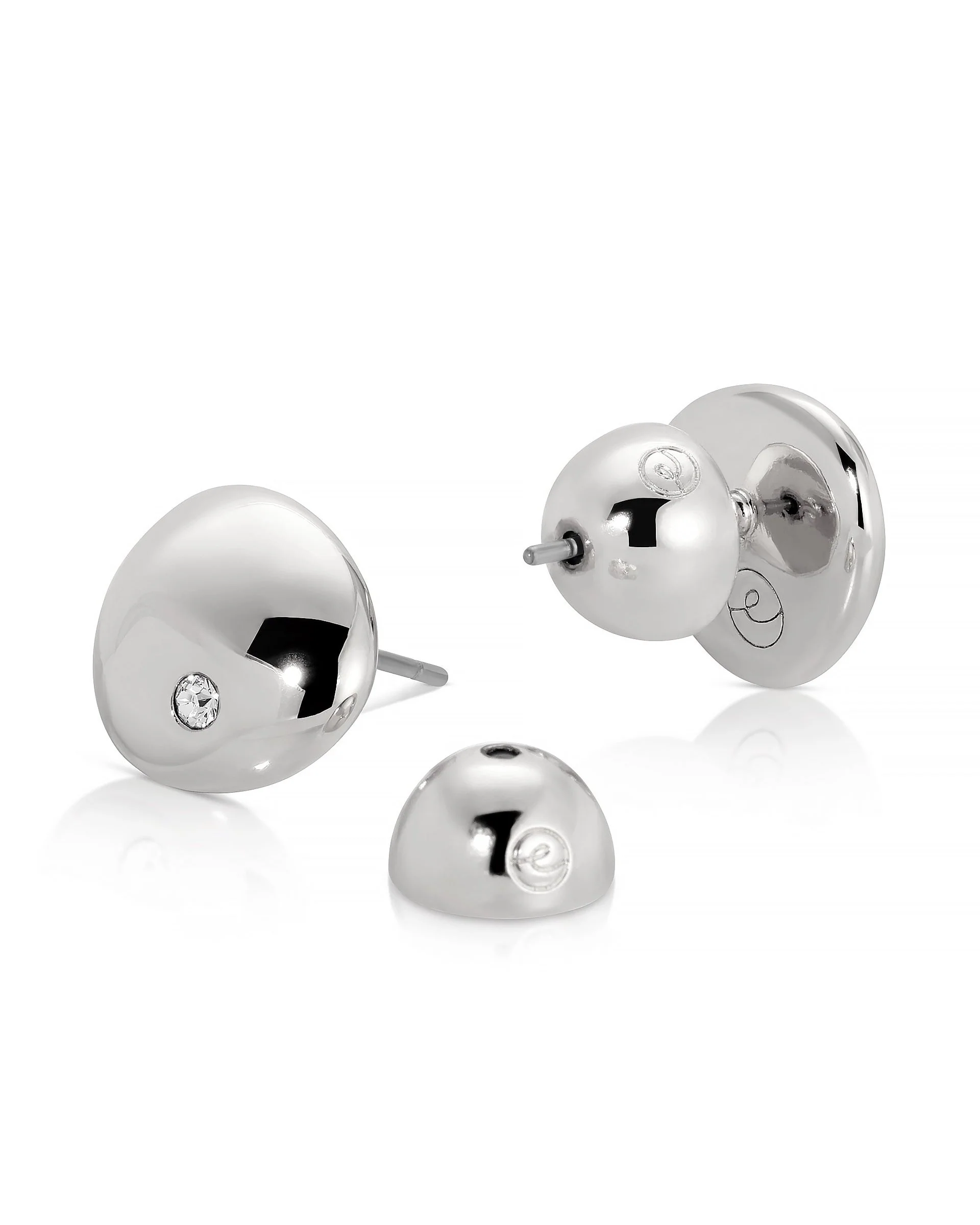 Polished Pebble Crystal Stud Earrings - Image 4