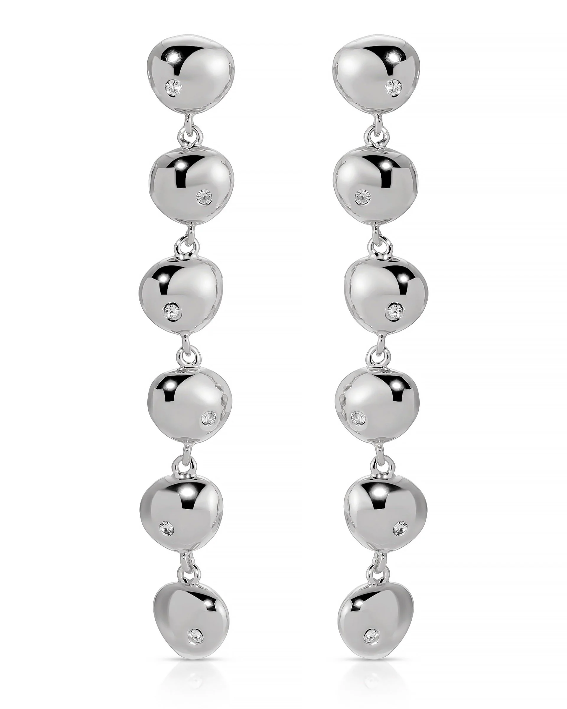 Polished Pebble Linear Dangle Earrings - Image 12