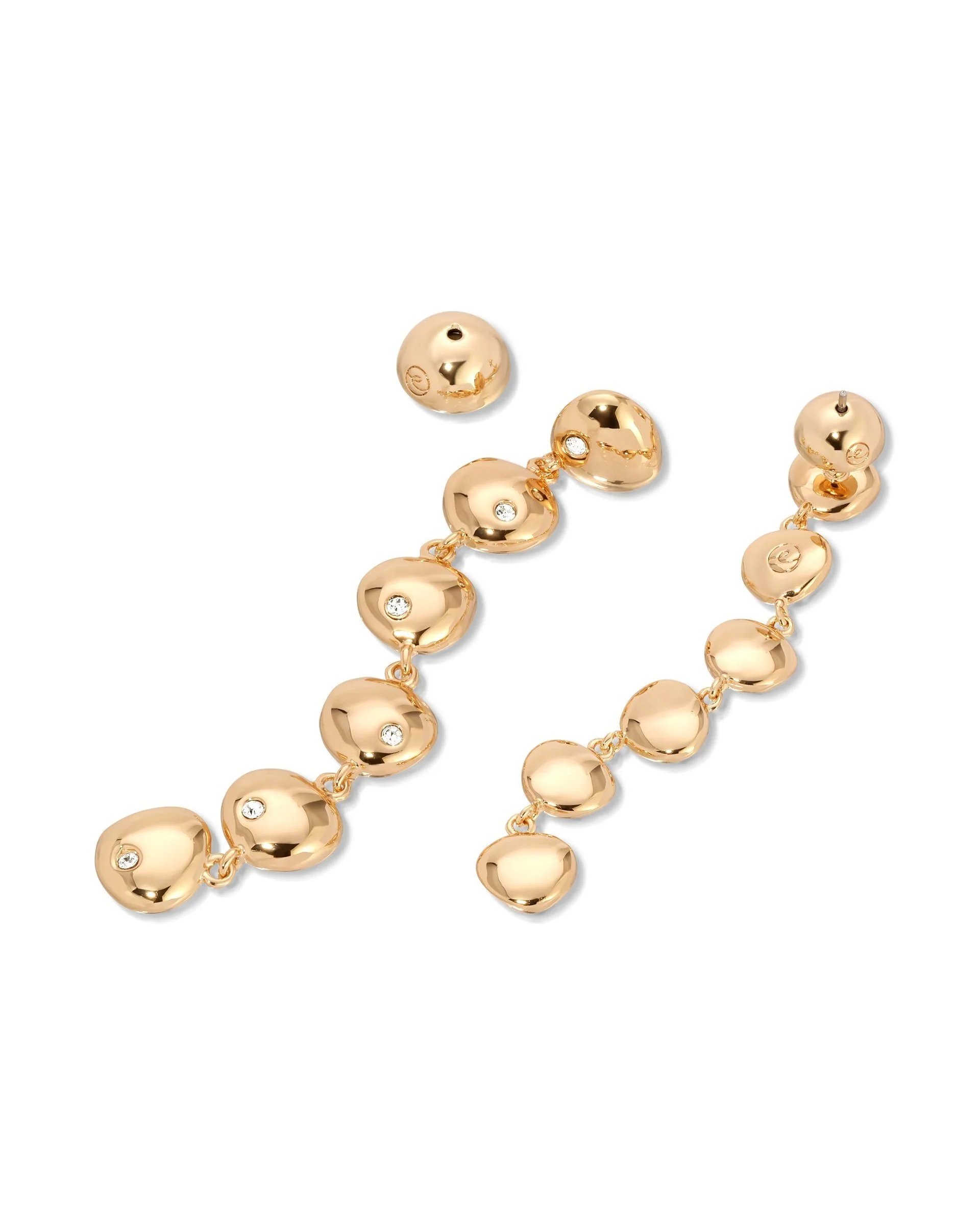 Polished Pebble Linear Dangle Earrings - Image 3