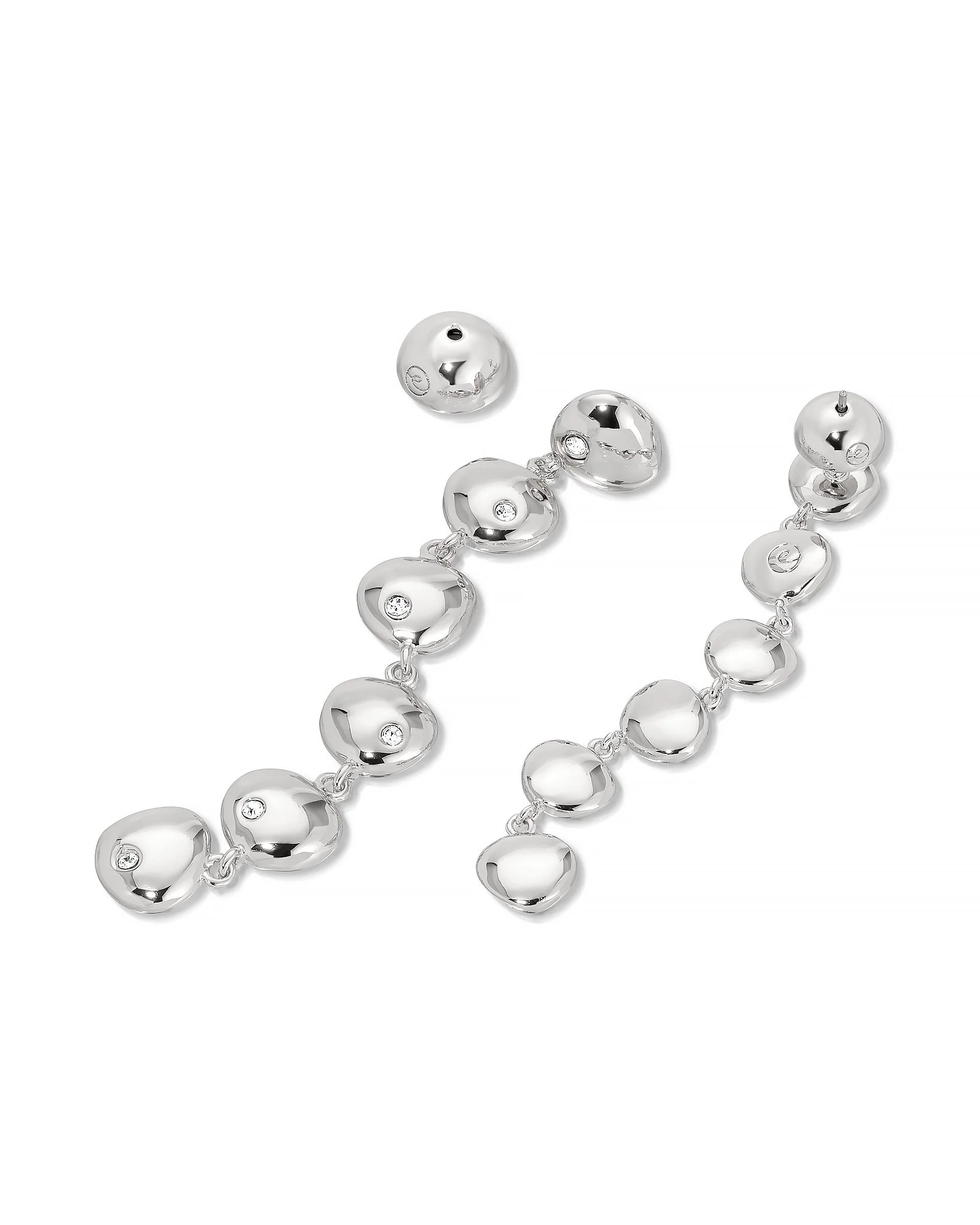 Polished Pebble Linear Dangle Earrings - Image 4