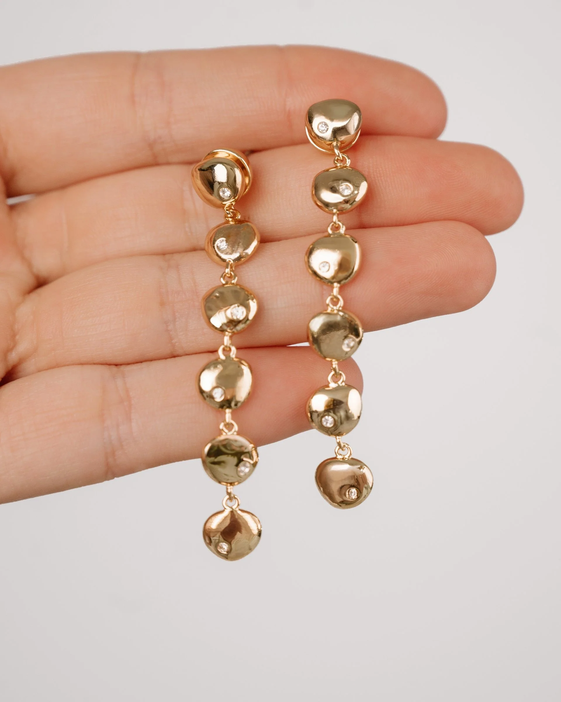 Polished Pebble Linear Dangle Earrings - Image 9