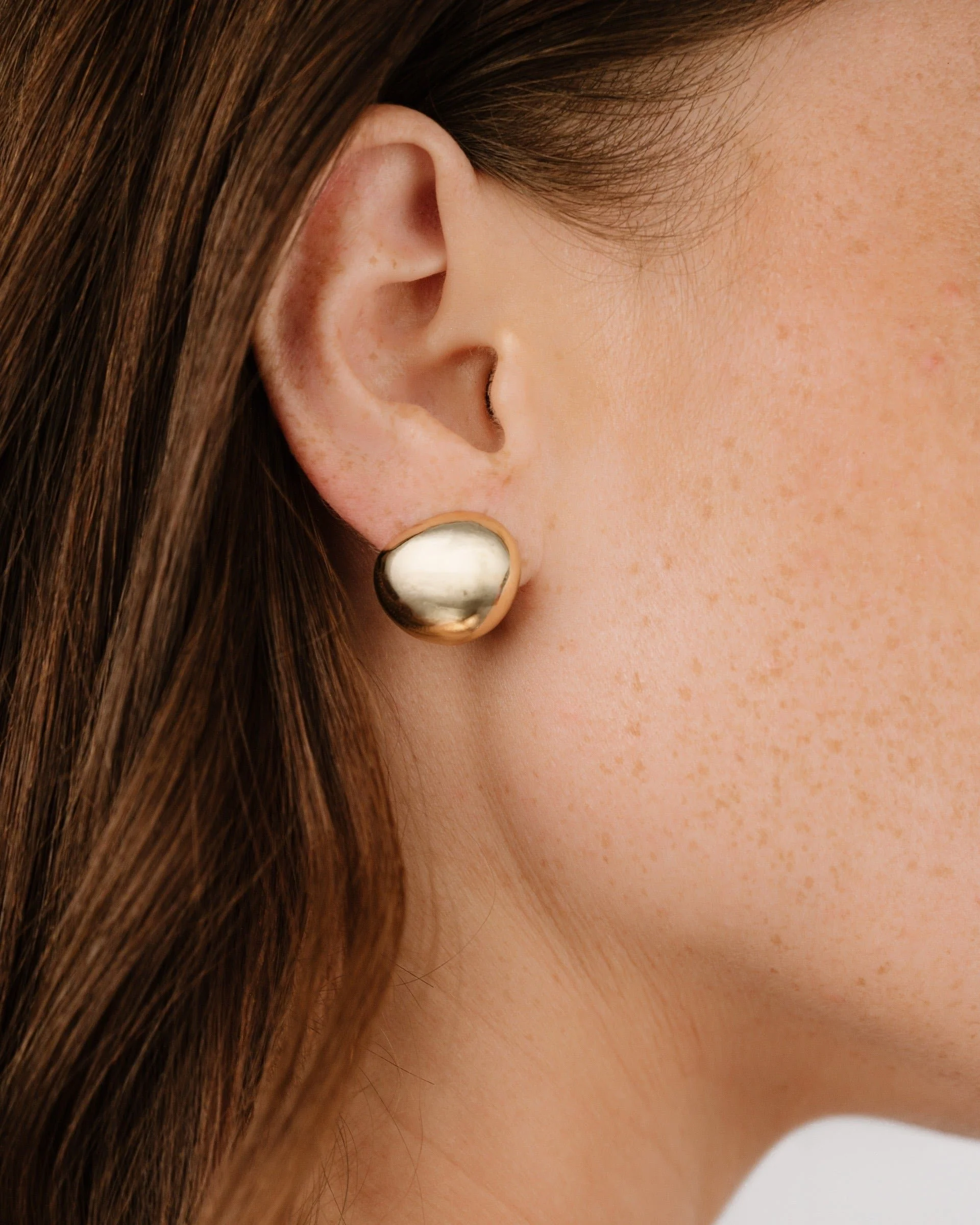 Polished Pebble Stud Earrings - Image 2