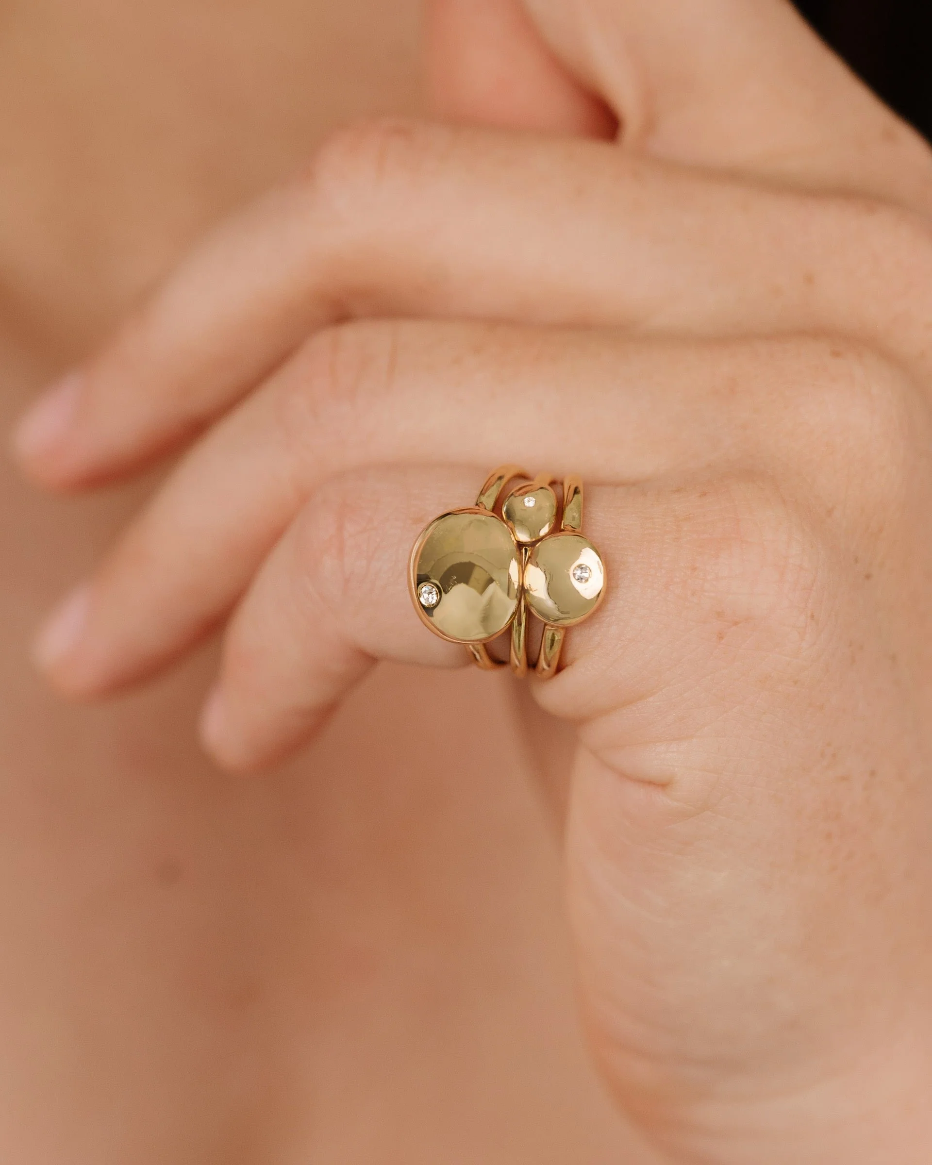 Polished Stacking Pebble Ring Set - Image 7