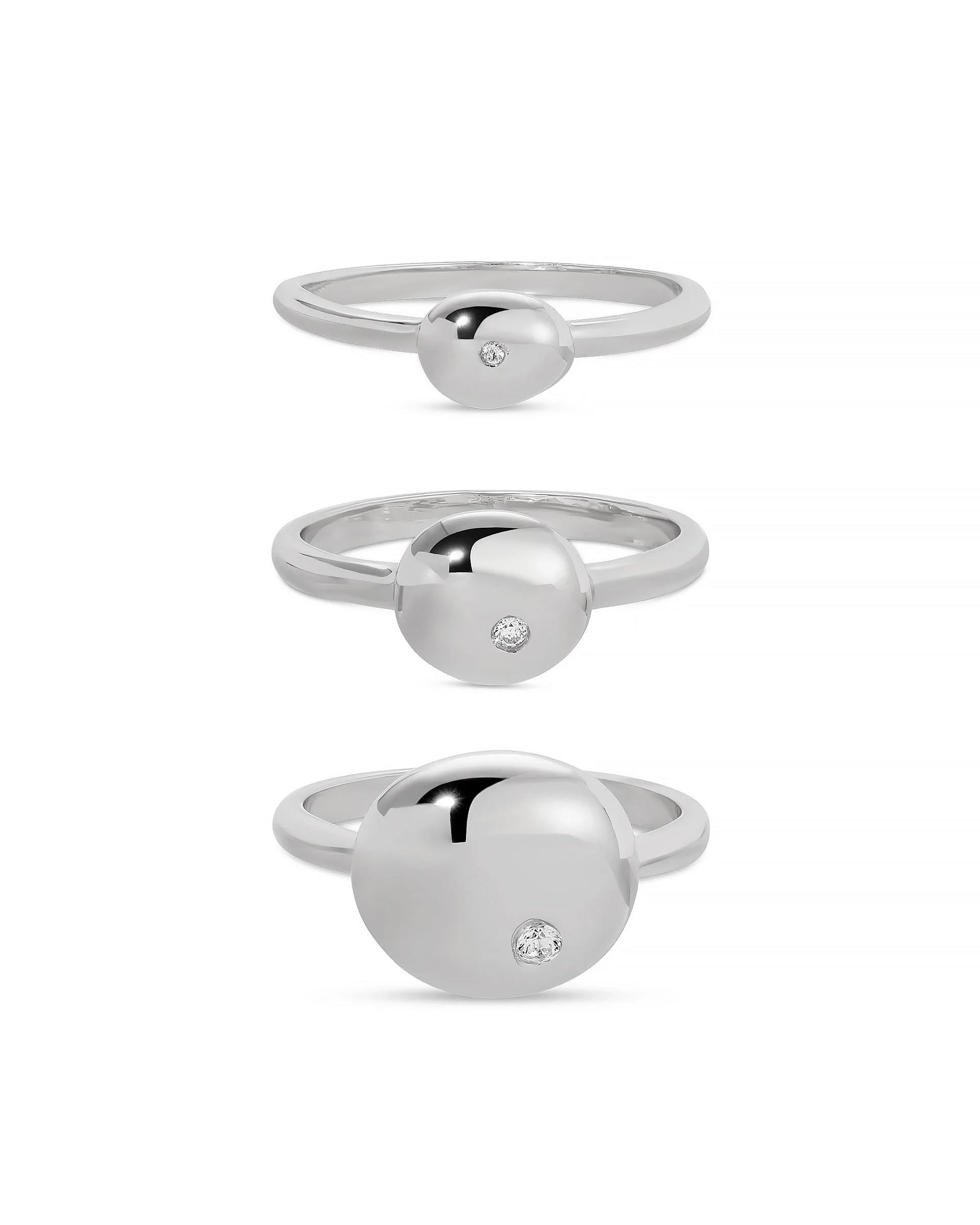 Polished Stacking Pebble Ring Set - Image 8