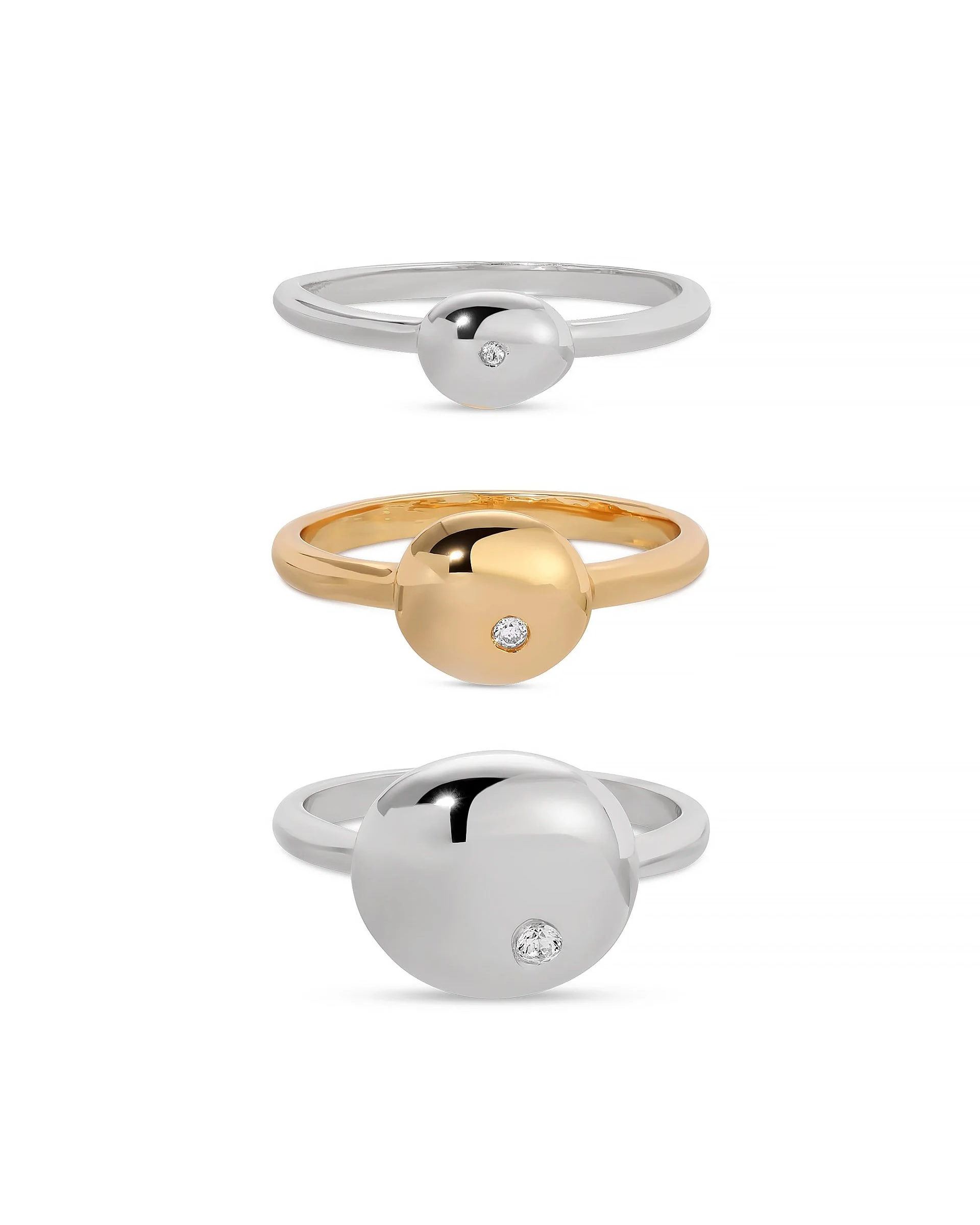 Polished Stacking Pebble Ring Set - Image 9