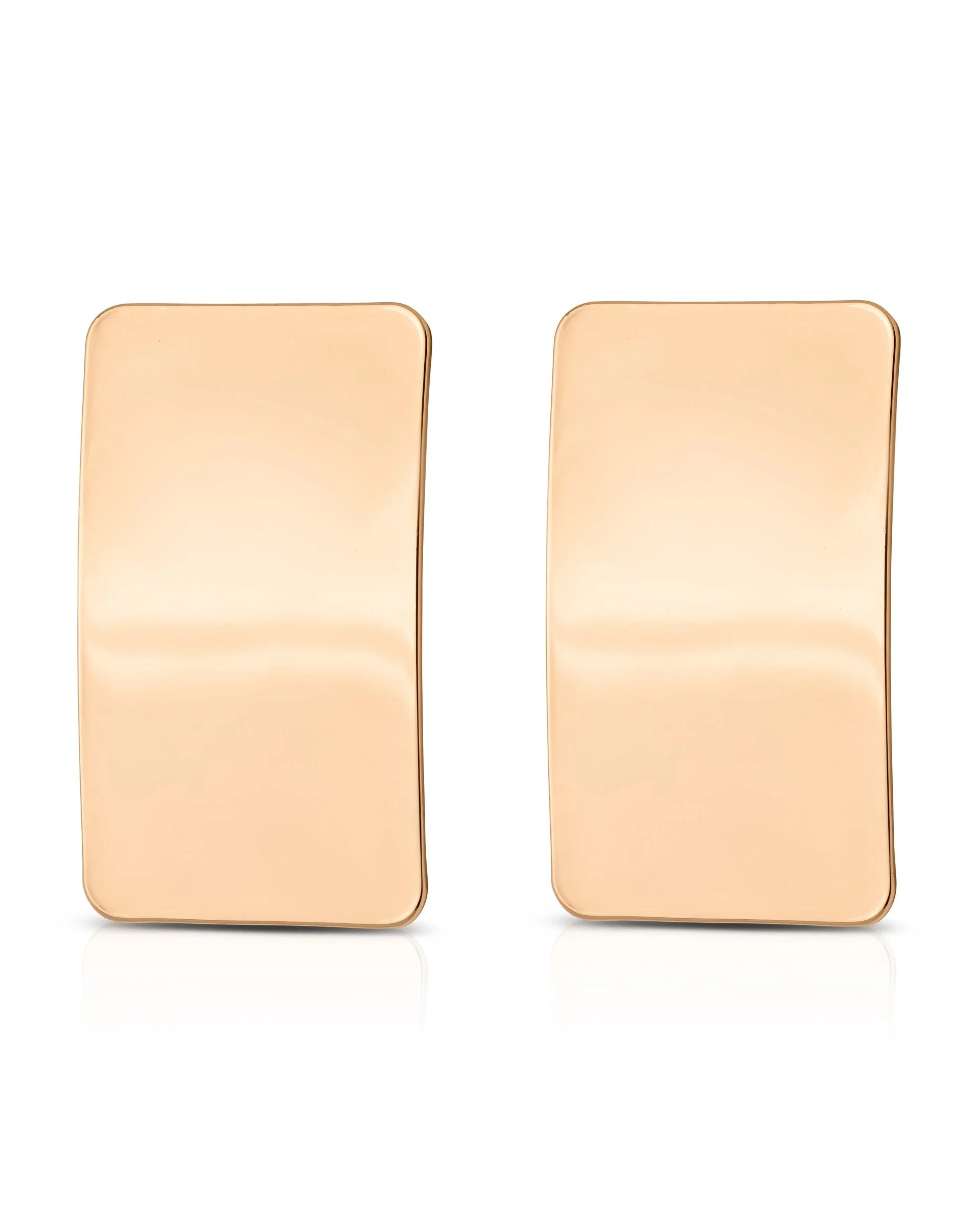 Rectangle Metal Stud Earrings - Image 3