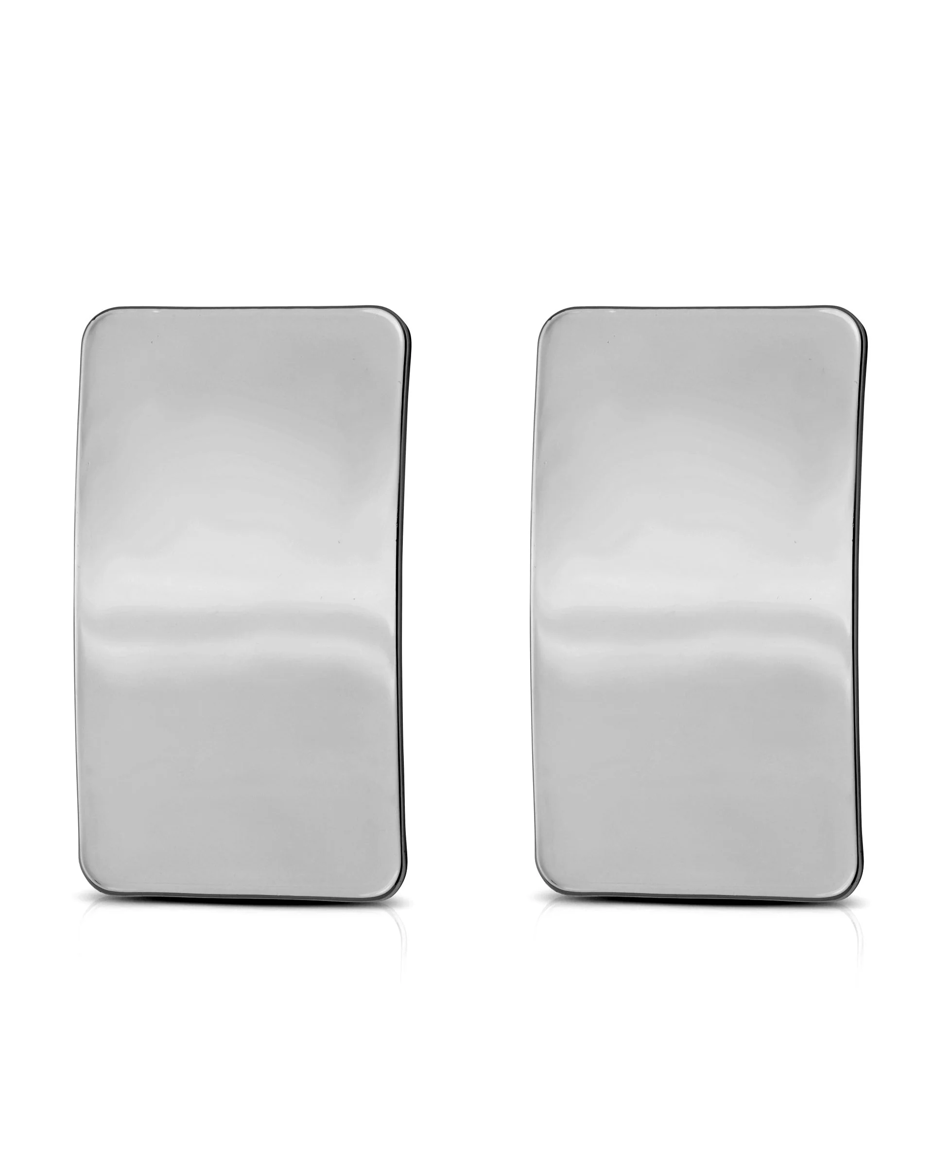 Rectangle Metal Stud Earrings - Image 5