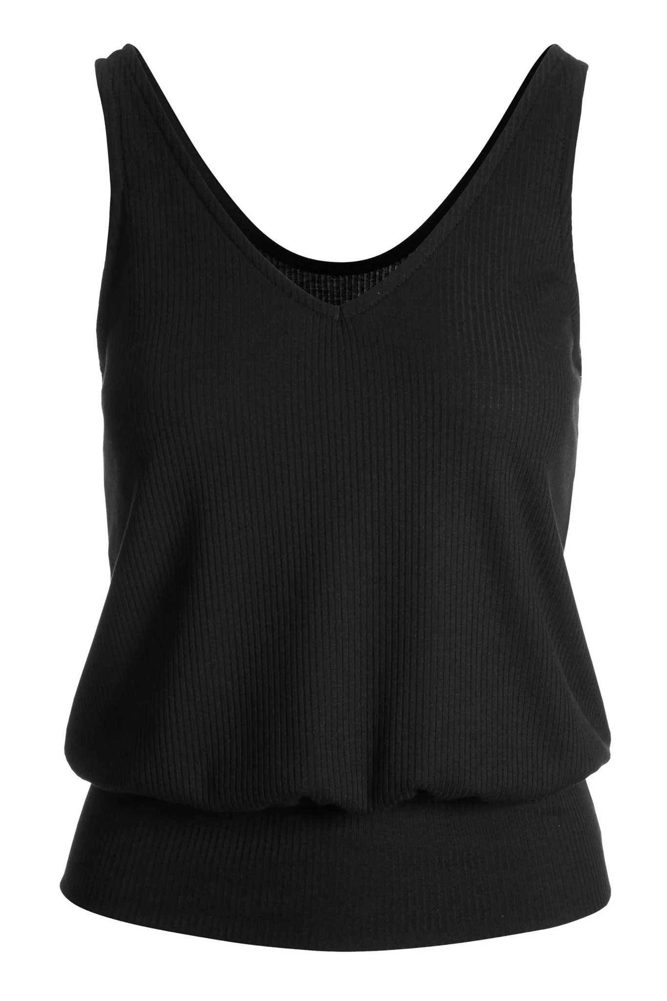Ribbed Blouson Tank Black - Image 2